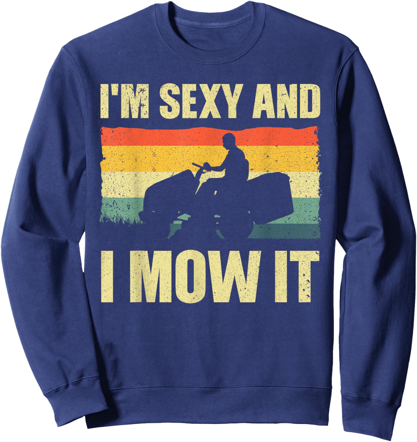 Best Lawn Mowing Art Women Lawn Mower Tractor Lover Sweatshirt - Sweatshirt | Navy