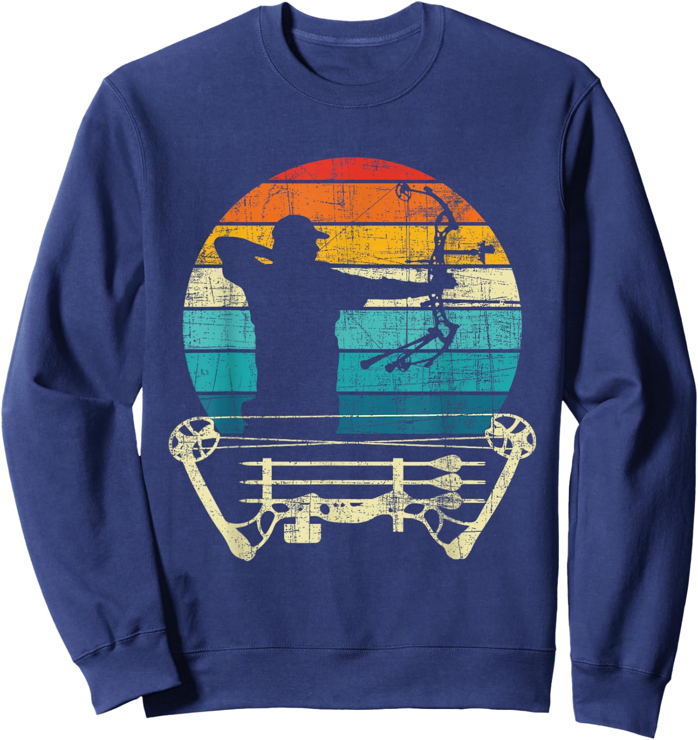 Retro Vintage Archery Girl - Bow Arrow Archer Bowhunting Sweatshirt - Sweatshirt | Navy
