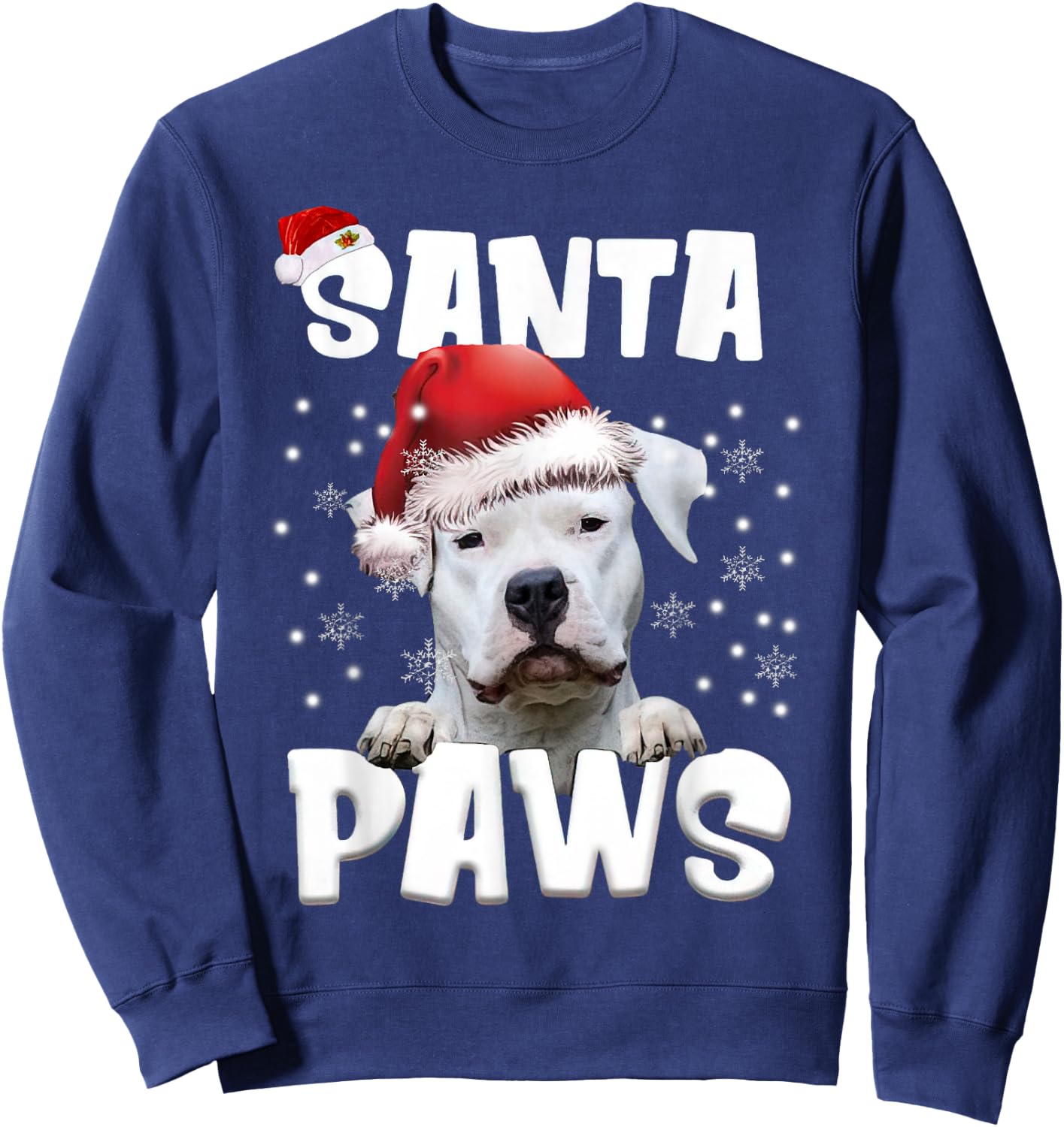 Funny Dogo Argentino Christmas Lights Tree Dog Lover Xmas Sweatshirt - Sweatshirt | Navy