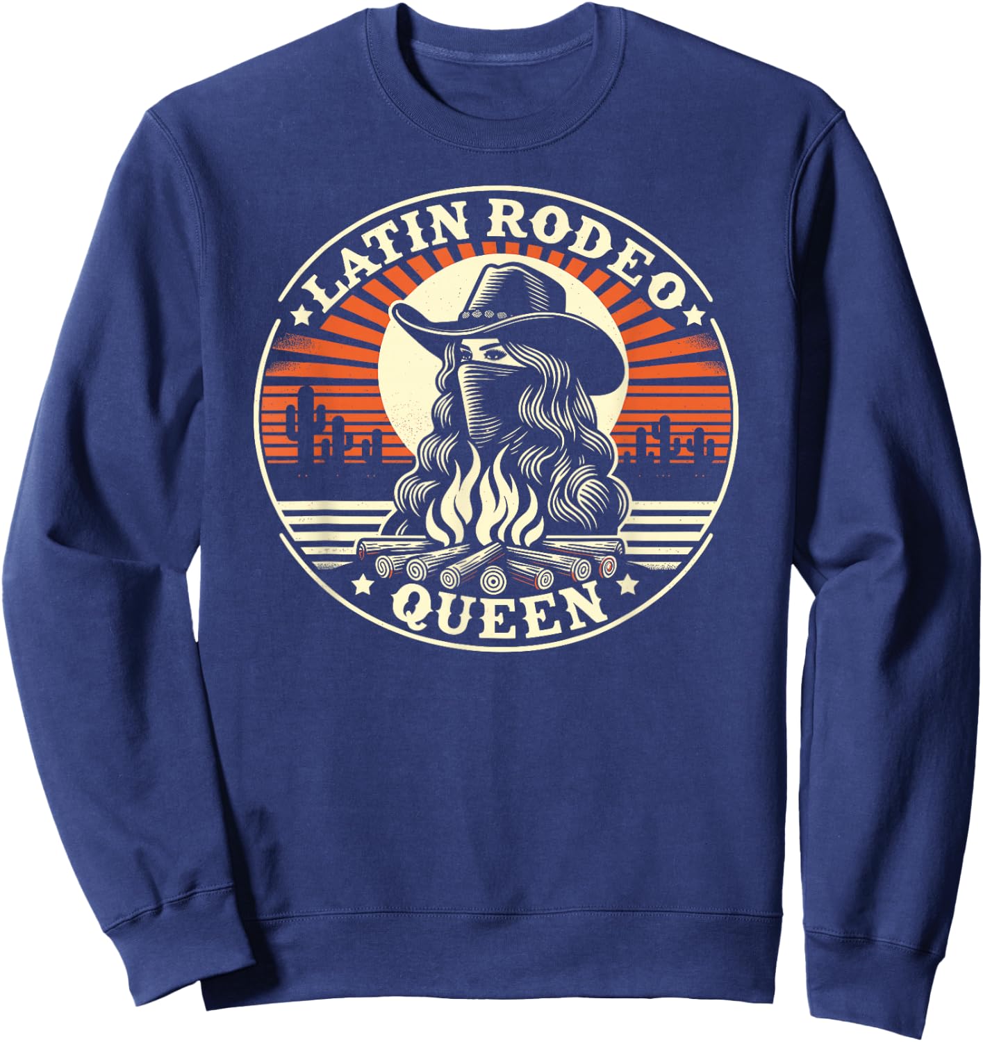 Latin Rodeo Queen, Mexican Latina Cowgirl Sweatshirt - Sweatshirt | Navy