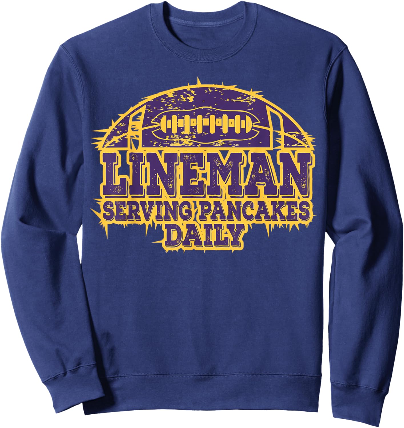 purple football pancake for purple and golds , Black Sweatshirt - Sweatshirt | Navy