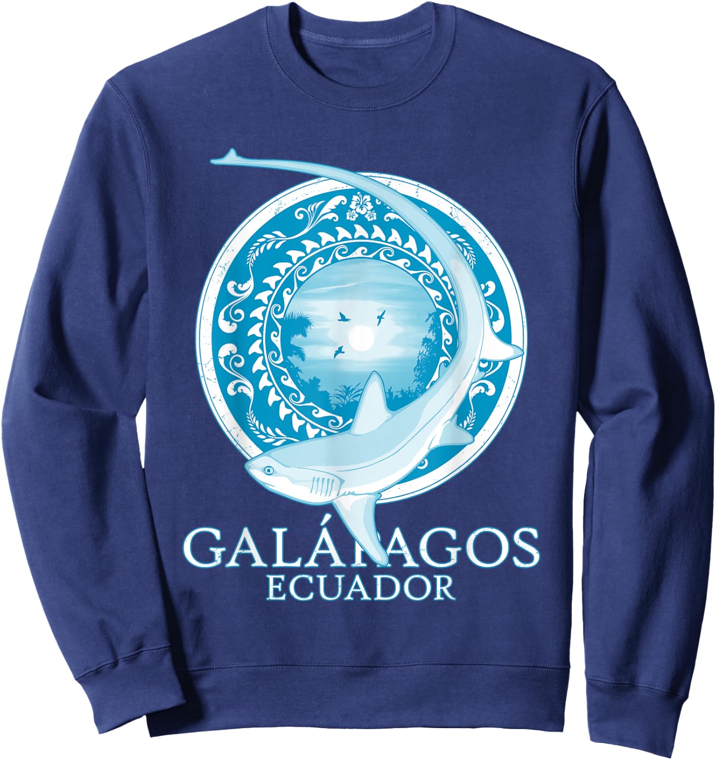 Galapagos Islands Ecuador Thresher Shark Sweatshirt - Sweatshirt | Navy