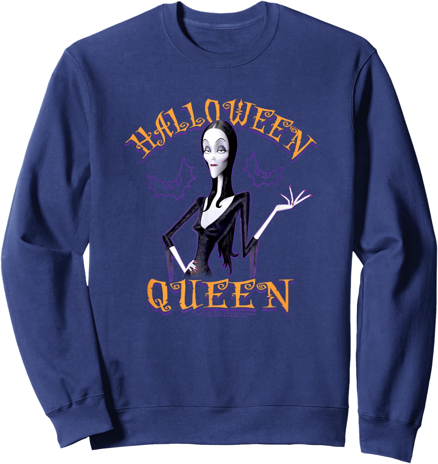 The Addams Family Halloween Queen Vintage Morticia Poster Sweatshirt - Sweatshirt | Navy