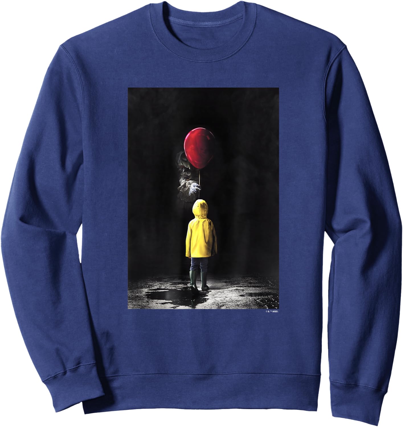 It Pennywise & Georgie Red Balloon Iconic Movie Poster Sweatshirt - Sweatshirt | Navy