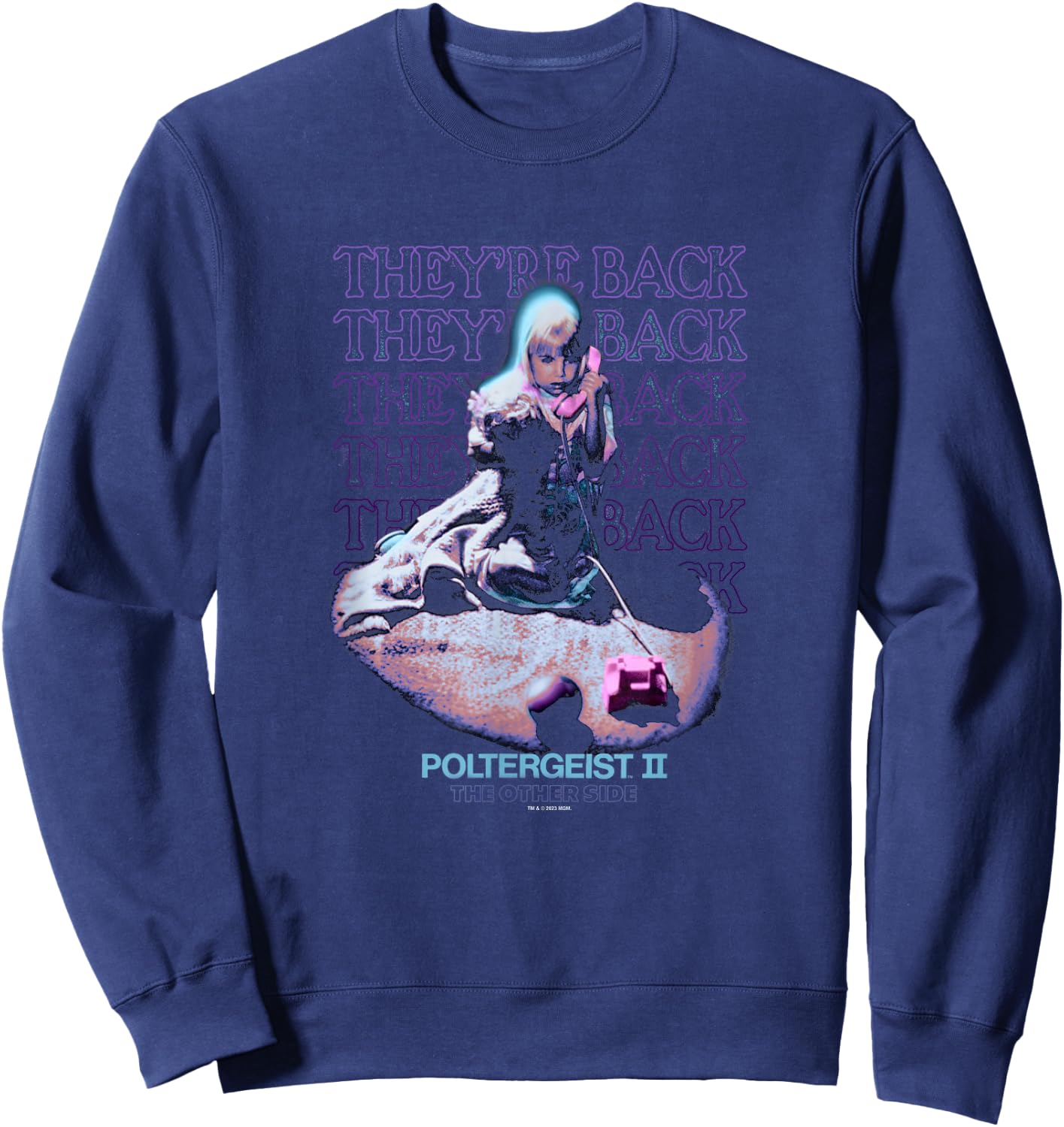 Poltergeist II Carol Ann They're Back Phone Call Halloween Sweatshirt - Sweatshirt | Navy