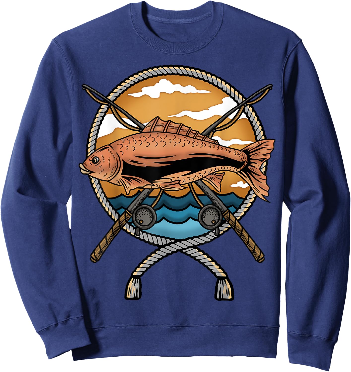 Carp Fish Fisherman Fishing Sweatshirt - Sweatshirt | Navy