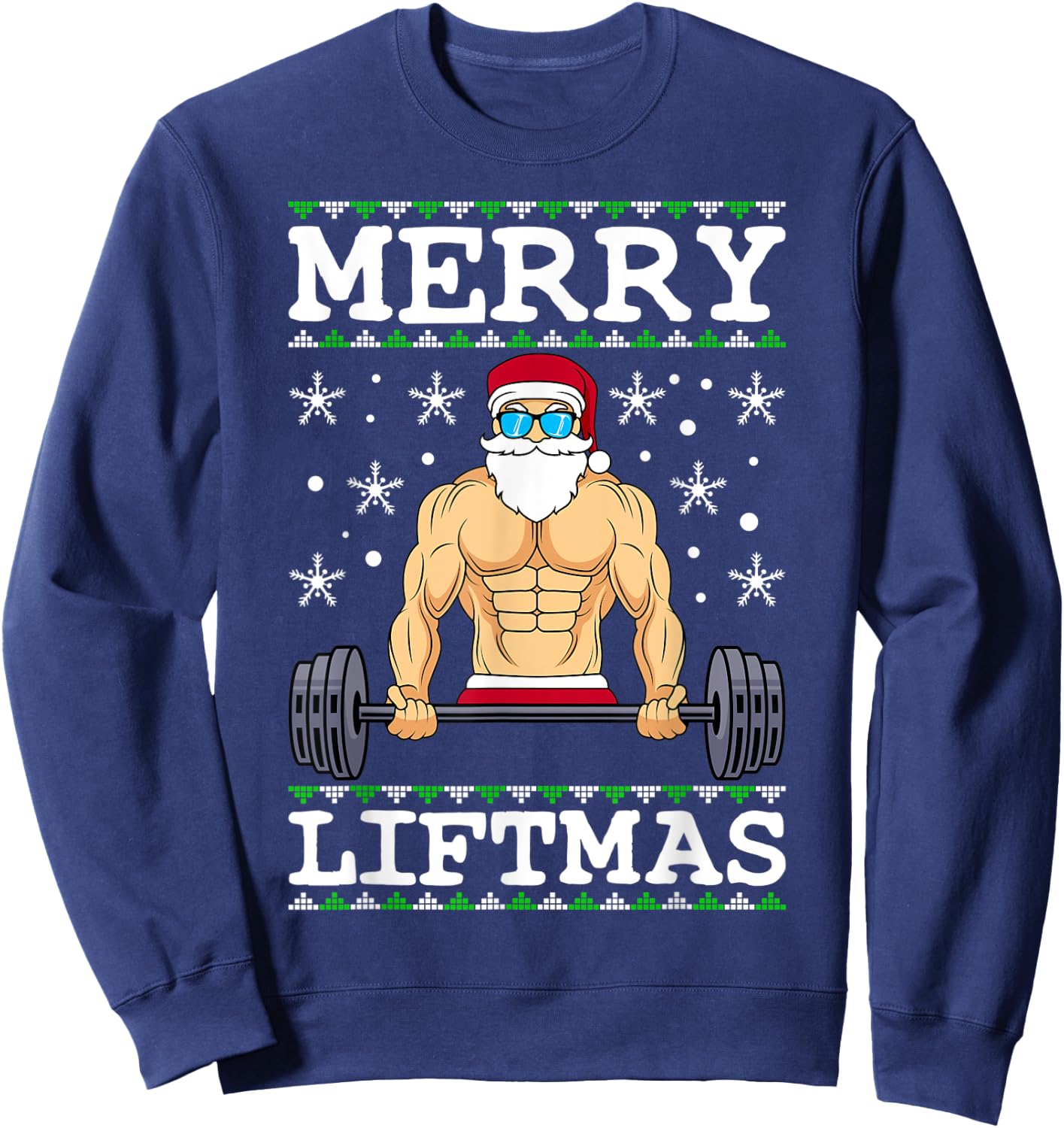 Merry Liftmas Bodybuilder Wiehnachten Ugly Christmas Sweatshirt - Sweatshirt | Navy