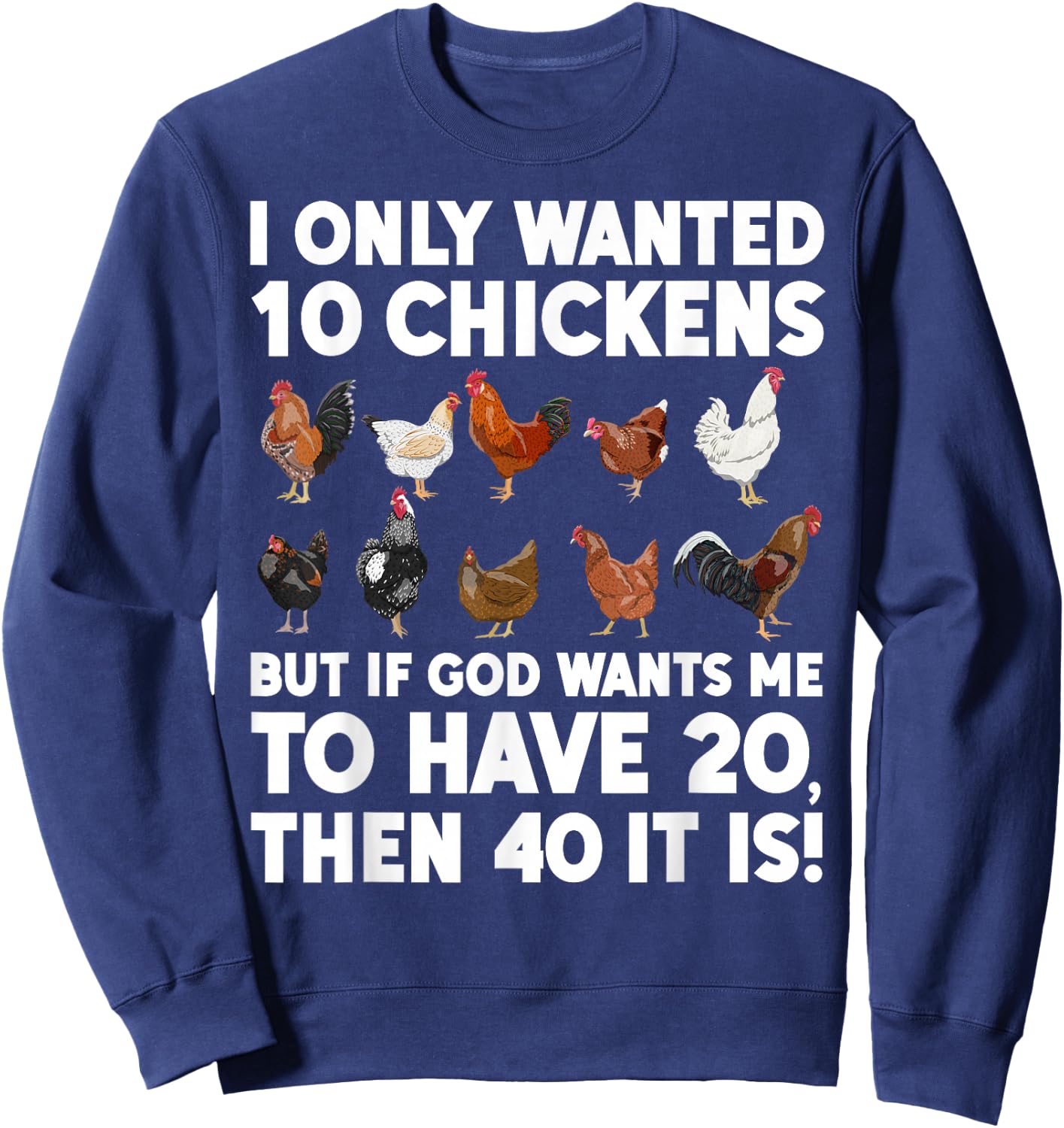 Best Chicken Art Women Poultry Themed Chicken Farmer Sweatshirt - Sweatshirt | Navy