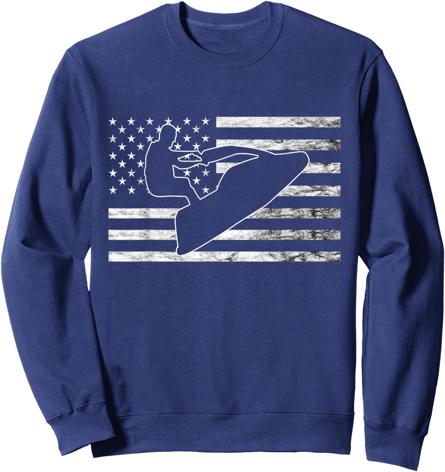 Jetski Watercraft Jet Ski Jet Skier American USA Jet Skiing Sweatshirt - Sweatshirt | Navy