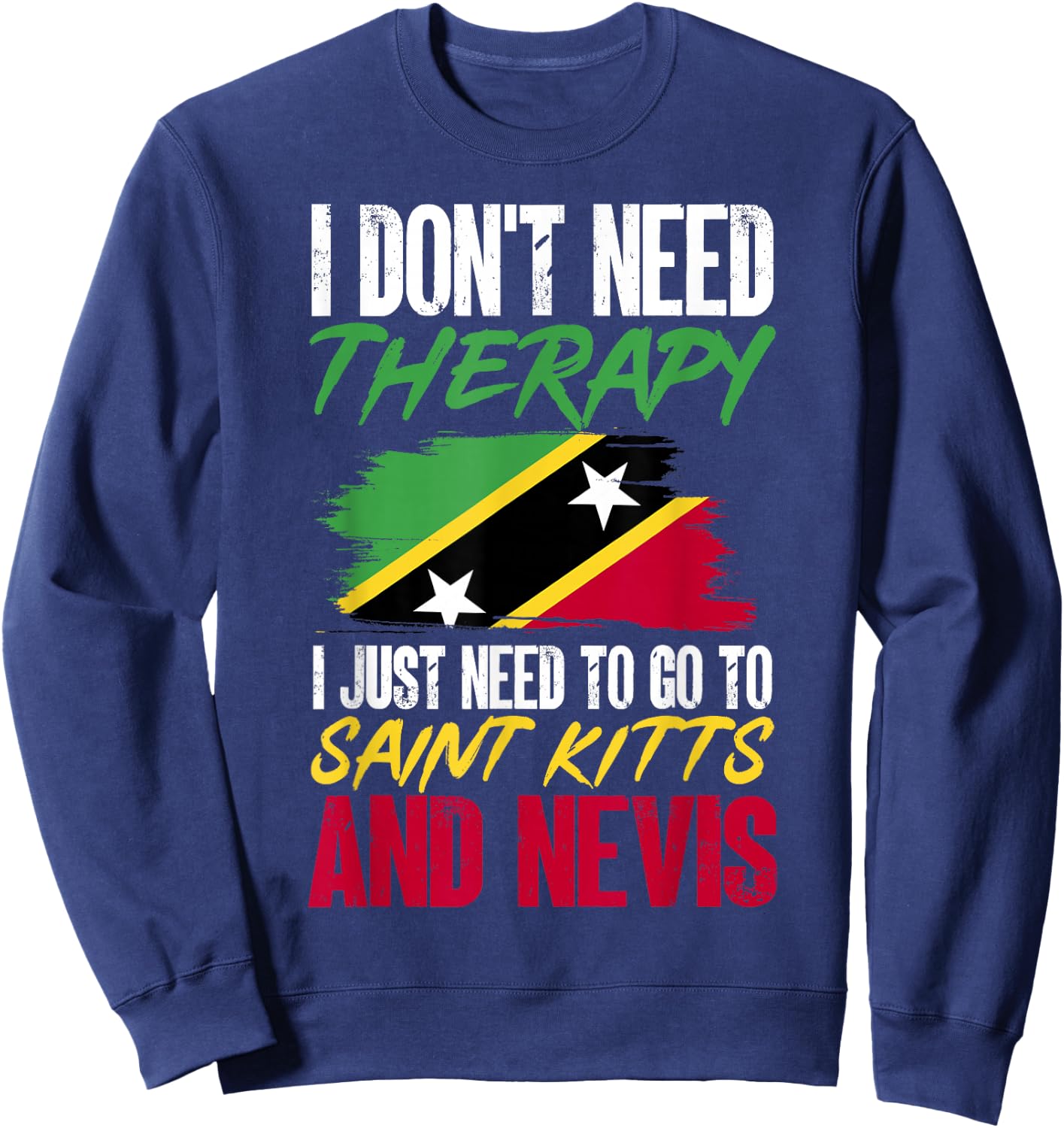 St Kitts and Nevis Flag Sweatshirt - Sweatshirt | Navy