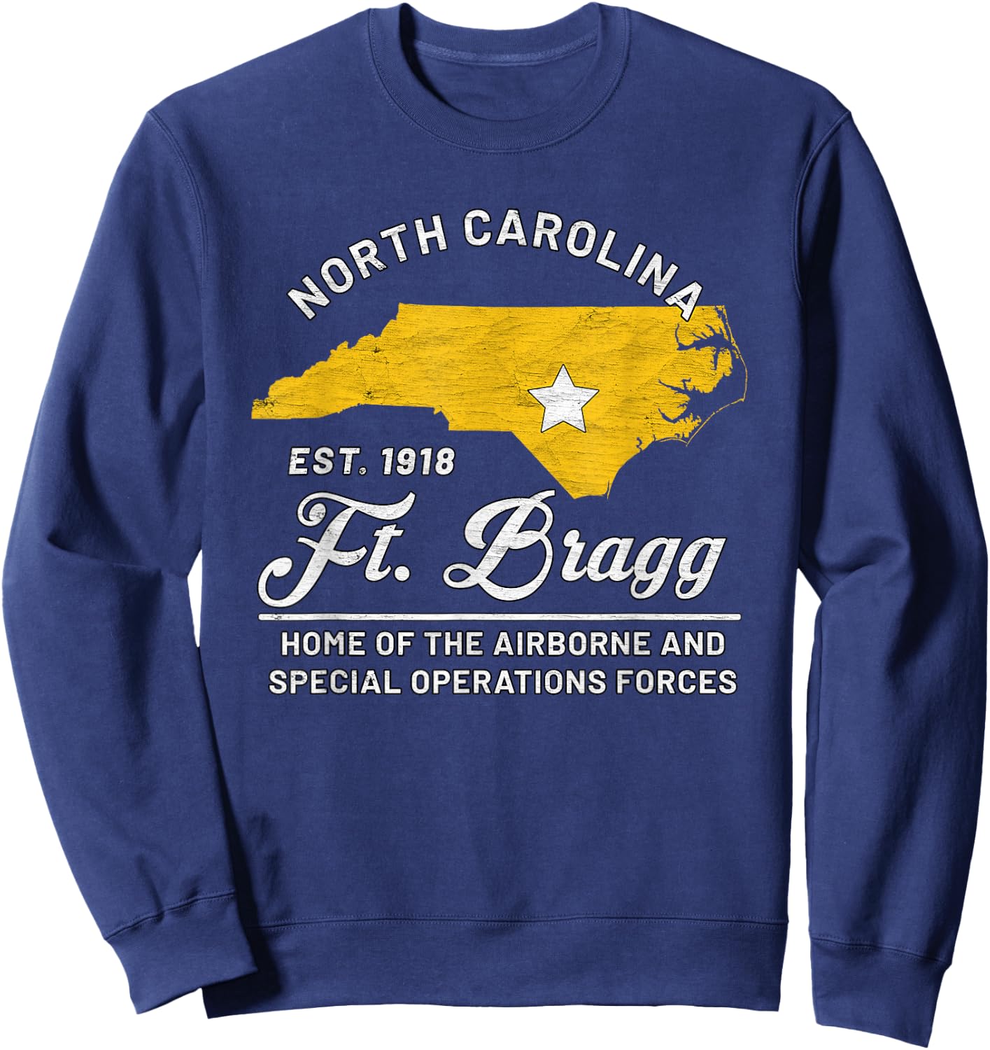 Fort Bragg North Carolina NC Airborne Special Operations Sweatshirt - Sweatshirt | Navy