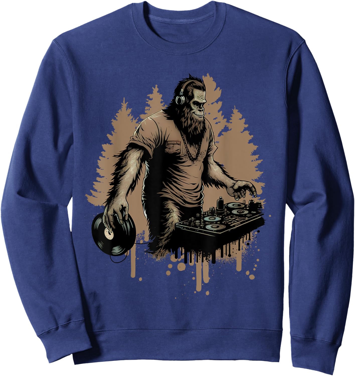 DJ Bigfoot Sasquatch Music lover Sweatshirt - Sweatshirt | Navy