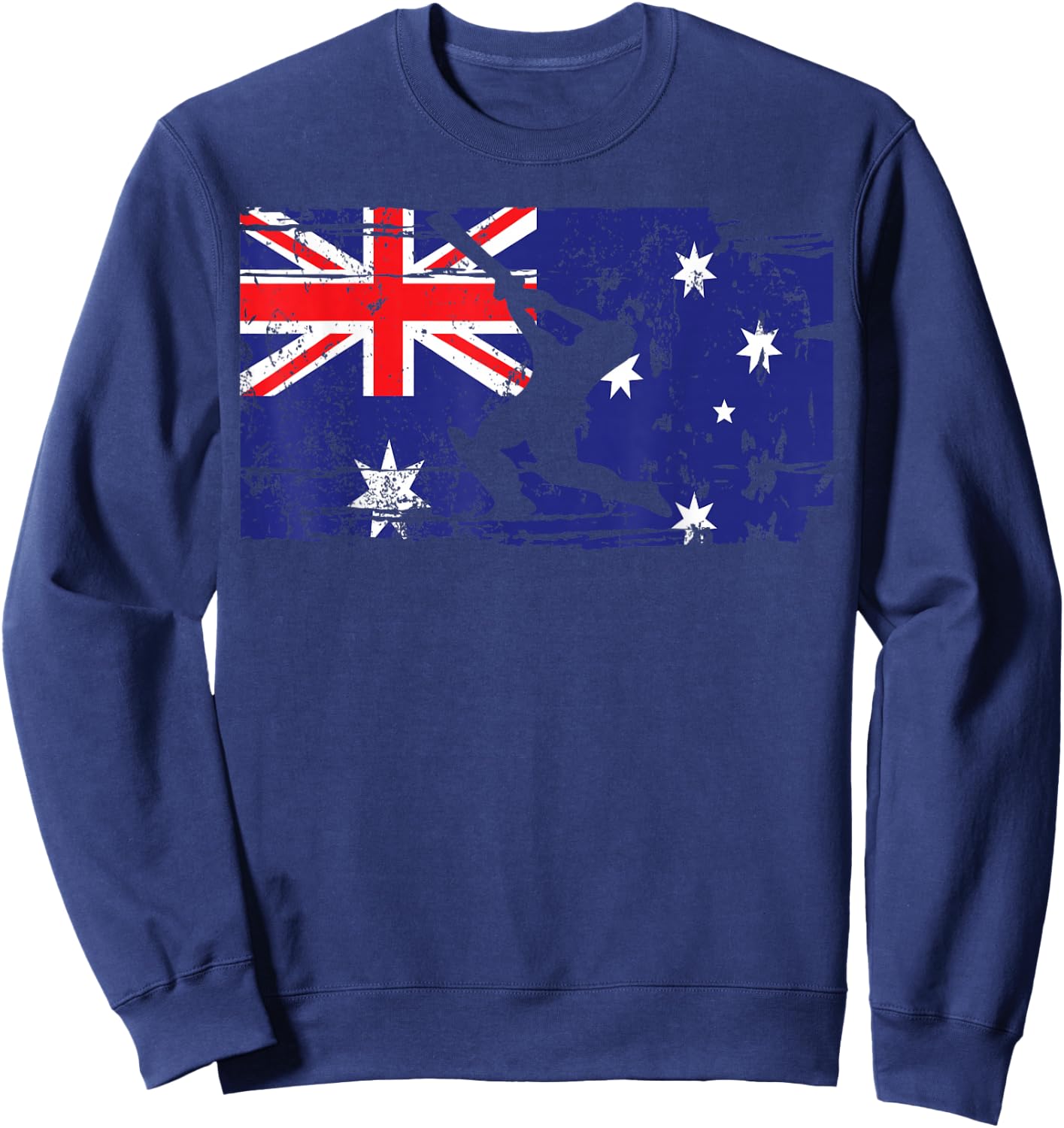 Vintage Australian Flag Cricket Player Jersey Sports Sweatshirt - Sweatshirt | Navy