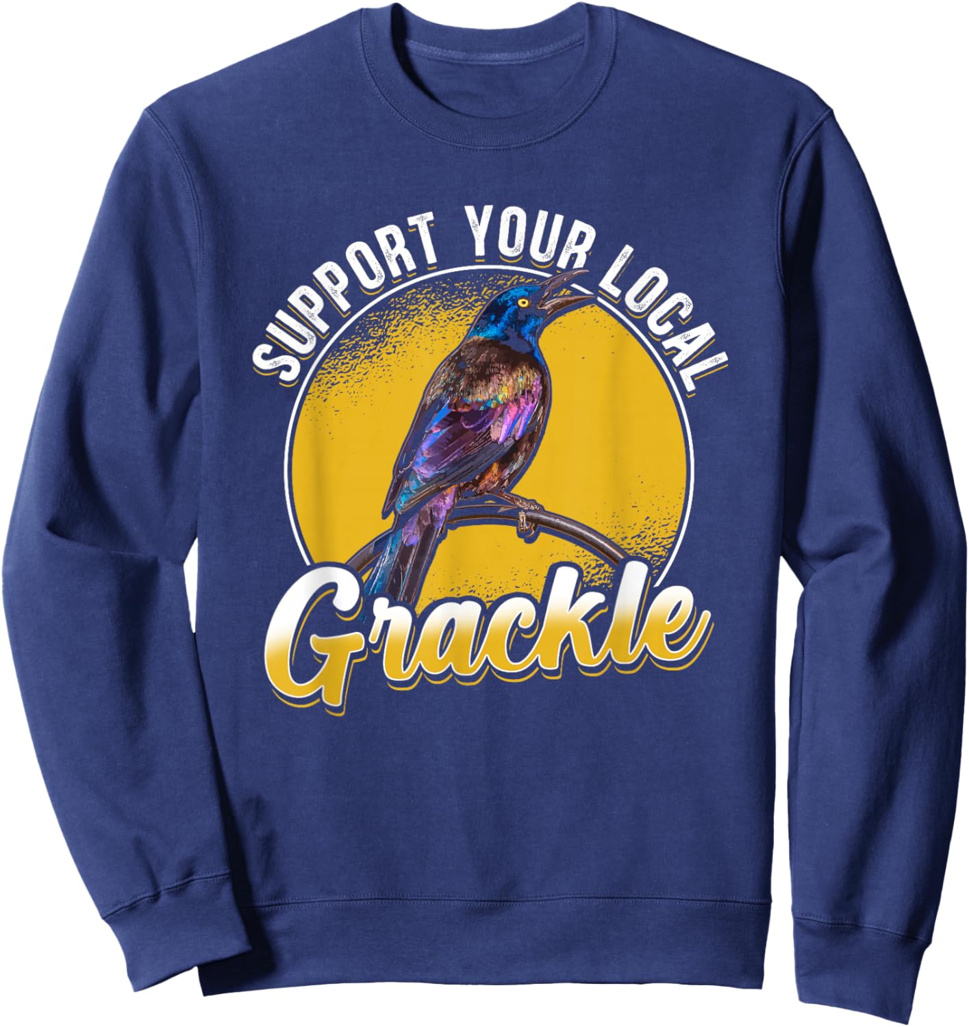 Quiscalus Grackle Bird Kawaii Bird Lover Sweatshirt - Sweatshirt | Navy