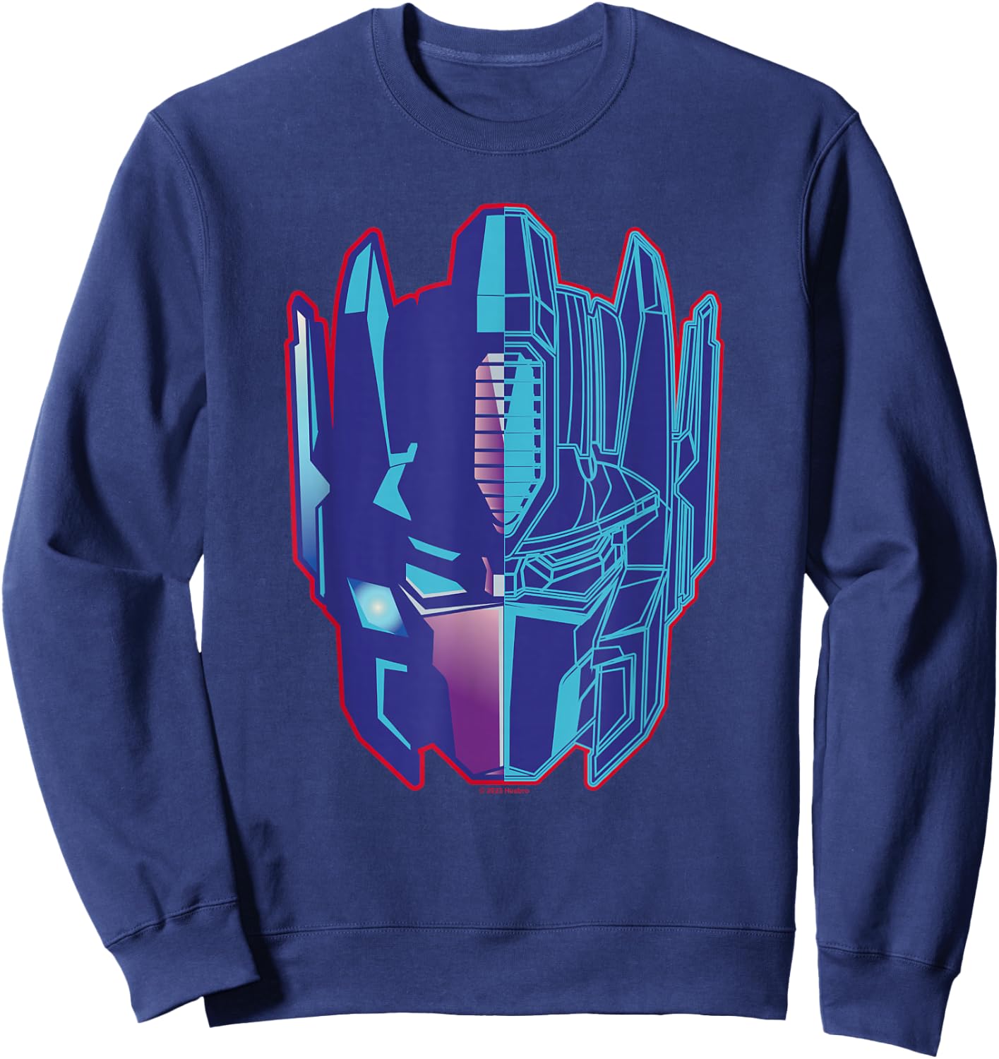 Transformers Optimus Prime Scheme Big Face Logo Sweatshirt - Sweatshirt | Navy