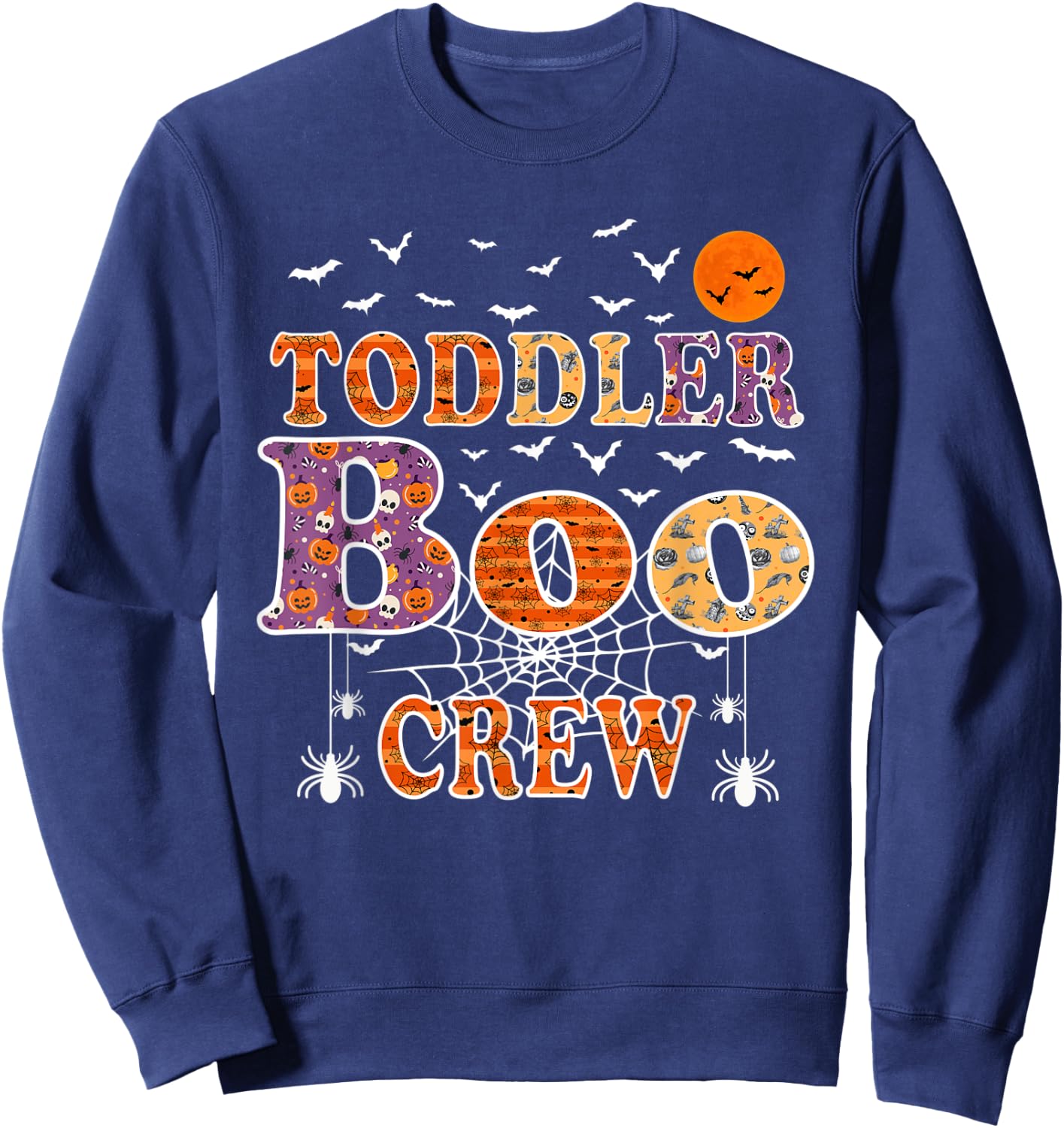 Toddler Boo Crew Funny Halloween Daycare Teacher Kids Sweatshirt - Sweatshirt | Navy