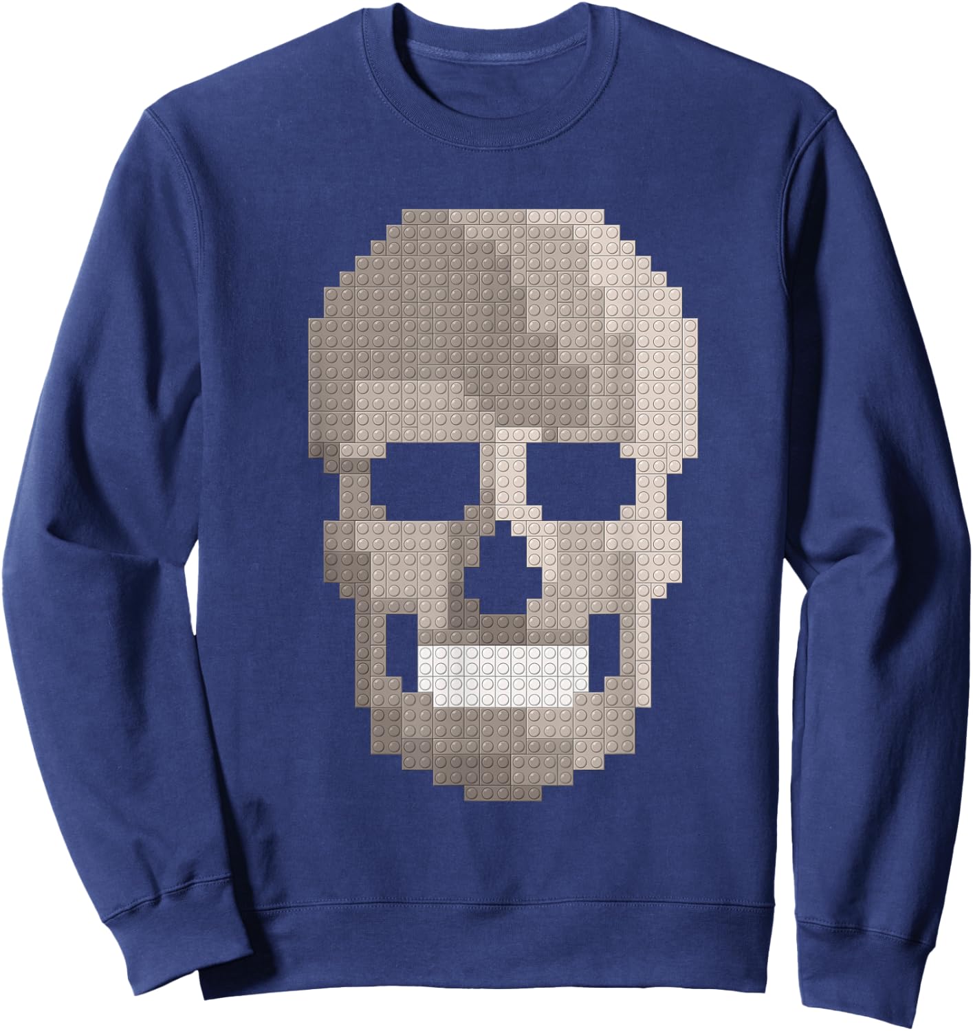 Skull Block Builder Bricks Halloween Skeleton Master Builder Sweatshirt - Sweatshirt | Navy