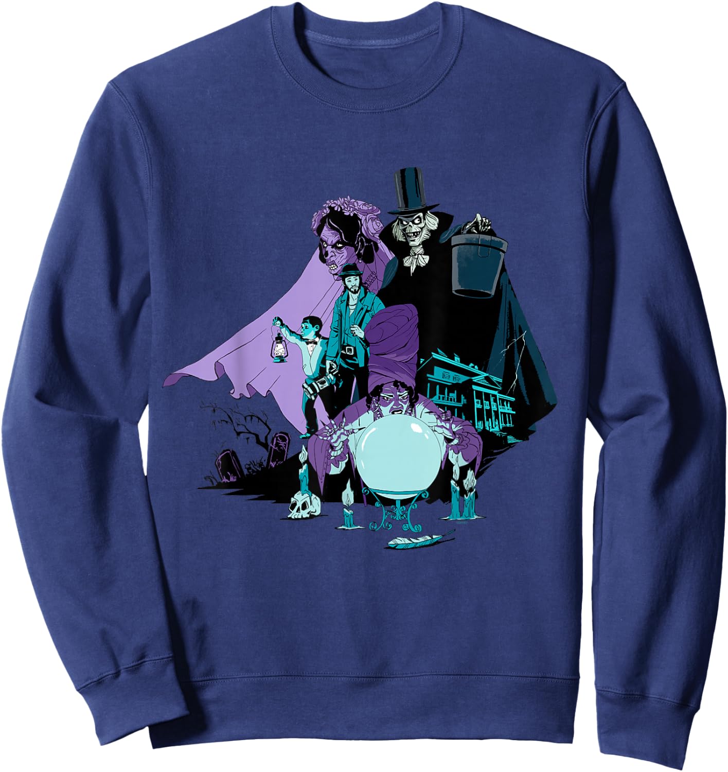 Disney Haunted Mansion Movie Hatbox Ghost Bride Harriet Ben Sweatshirt - Sweatshirt | Navy