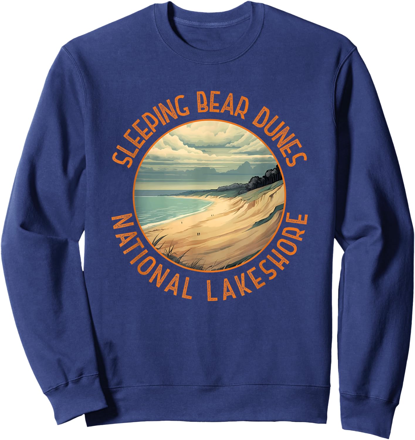 Sleeping Bear Dunes National Lakeshore Distressed Circle Sweatshirt - Sweatshirt | Navy