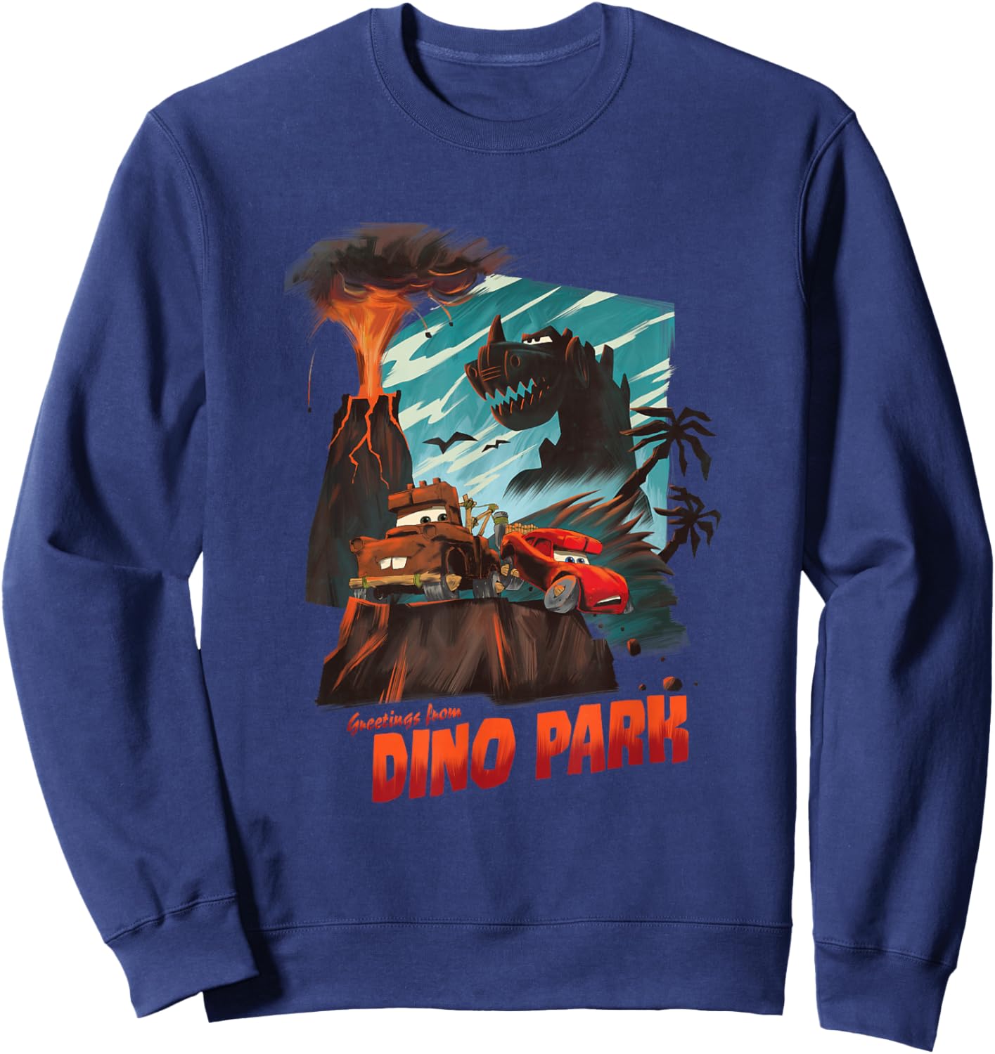 Disney Pixar Cars on the Road Greetings from Dino Park Sweatshirt - Sweatshirt | Navy