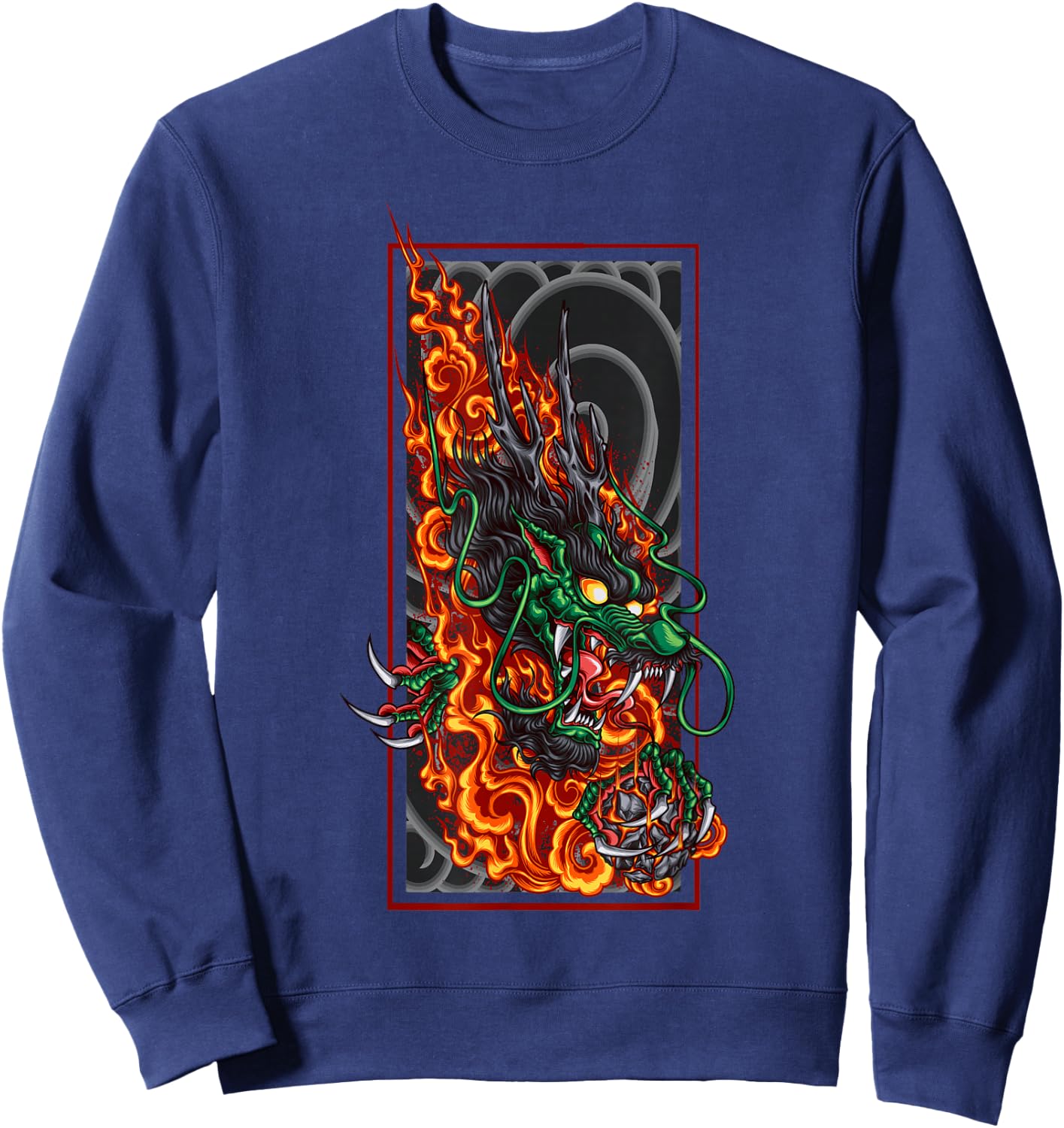 Fire Dragon Sweatshirt - Sweatshirt | Navy