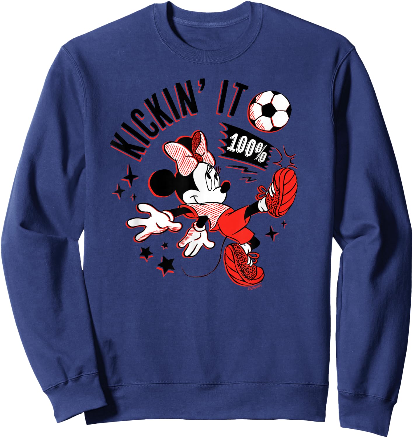 Disney Minnie Mouse Sports Soccer Kickin' It 100% Football Sweatshirt - Sweatshirt | Navy