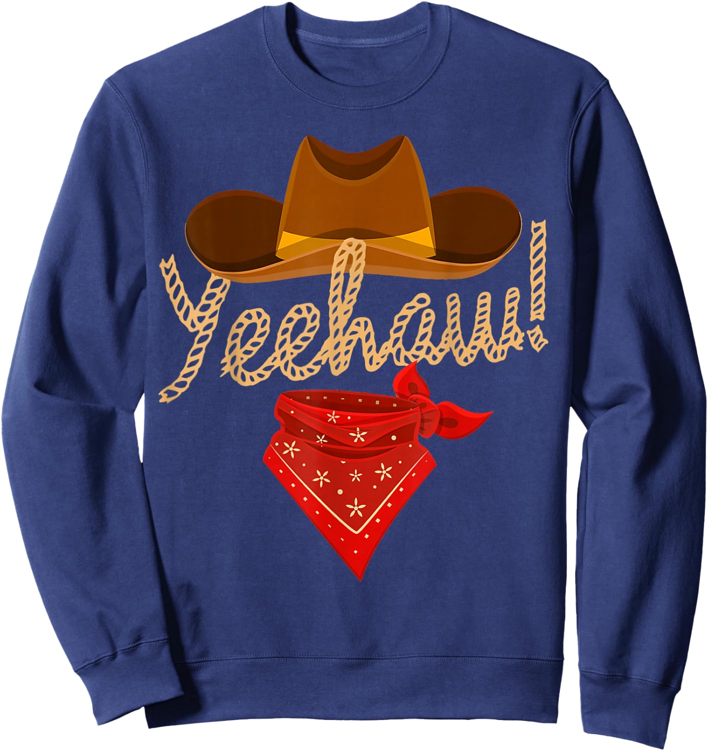 Yeehaw Western Country Howdy Southern Cowboy Yee Haw Vintage Sweatshirt - Sweatshirt | Navy