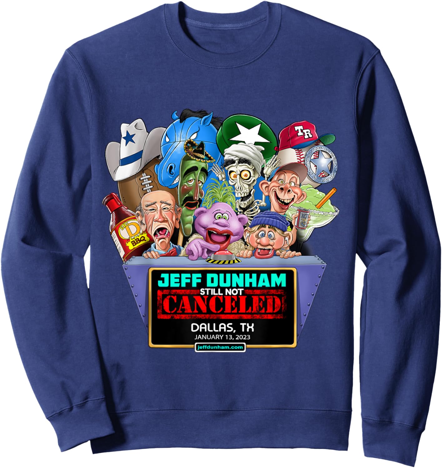 Jeff Dunham Dallas, TX (2023) Sweatshirt - Sweatshirt | Navy
