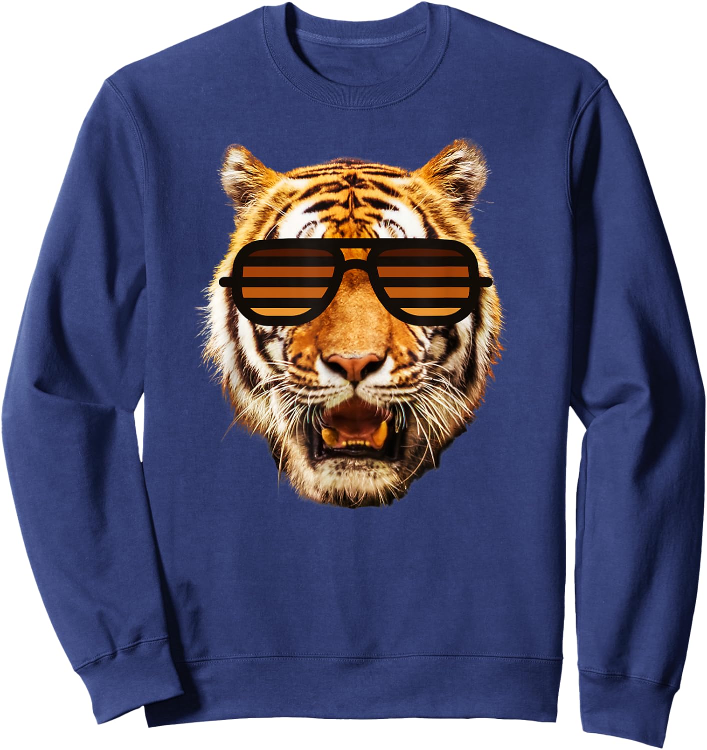 Kids Tiger Striped Orange Sunglasses Toddler, Boy, Girl Sweatshirt - Sweatshirt | Navy