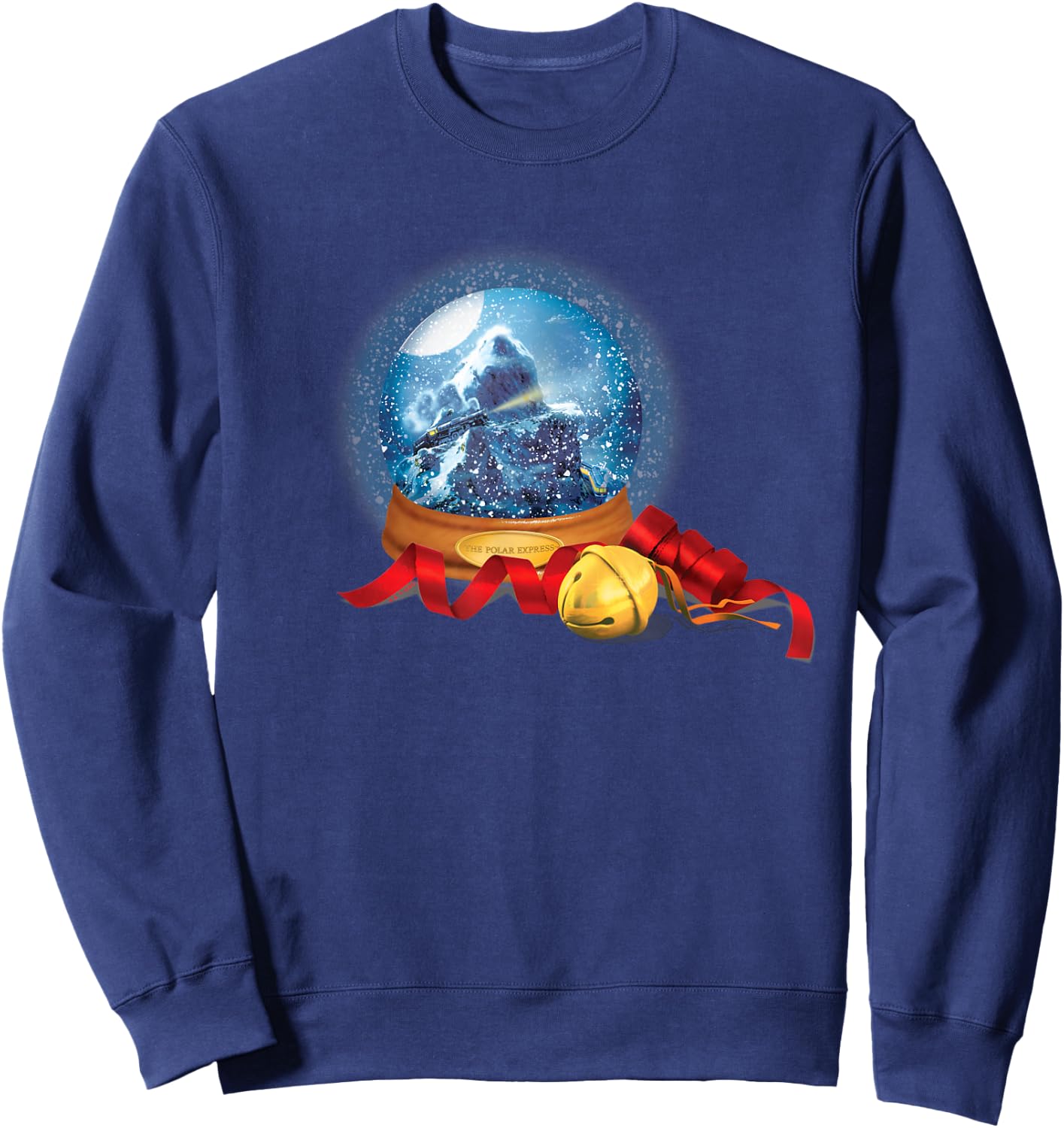The Polar Express Christmas Snow Globe With The Sleigh Bell Sweatshirt - Sweatshirt | Navy