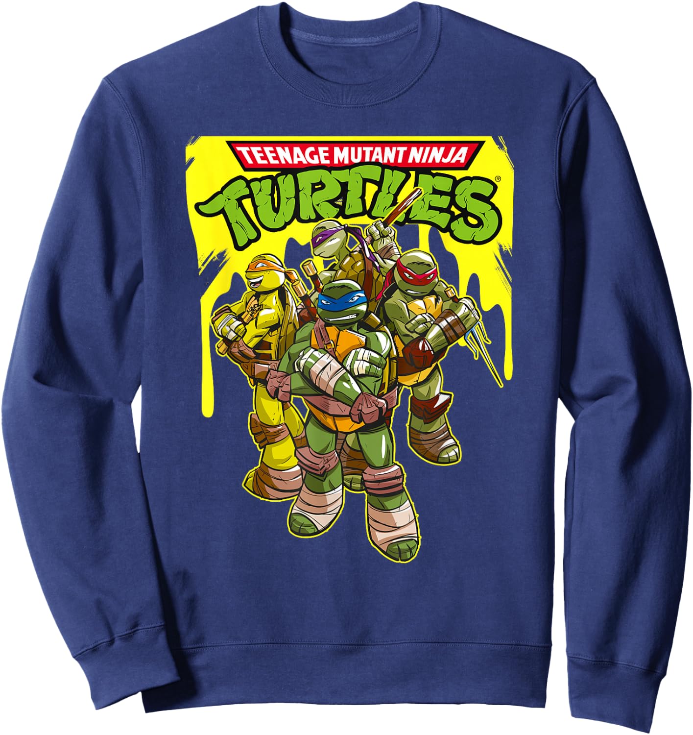 TMNT Yellow Splatter Paint Sweatshirt - Sweatshirt | Navy