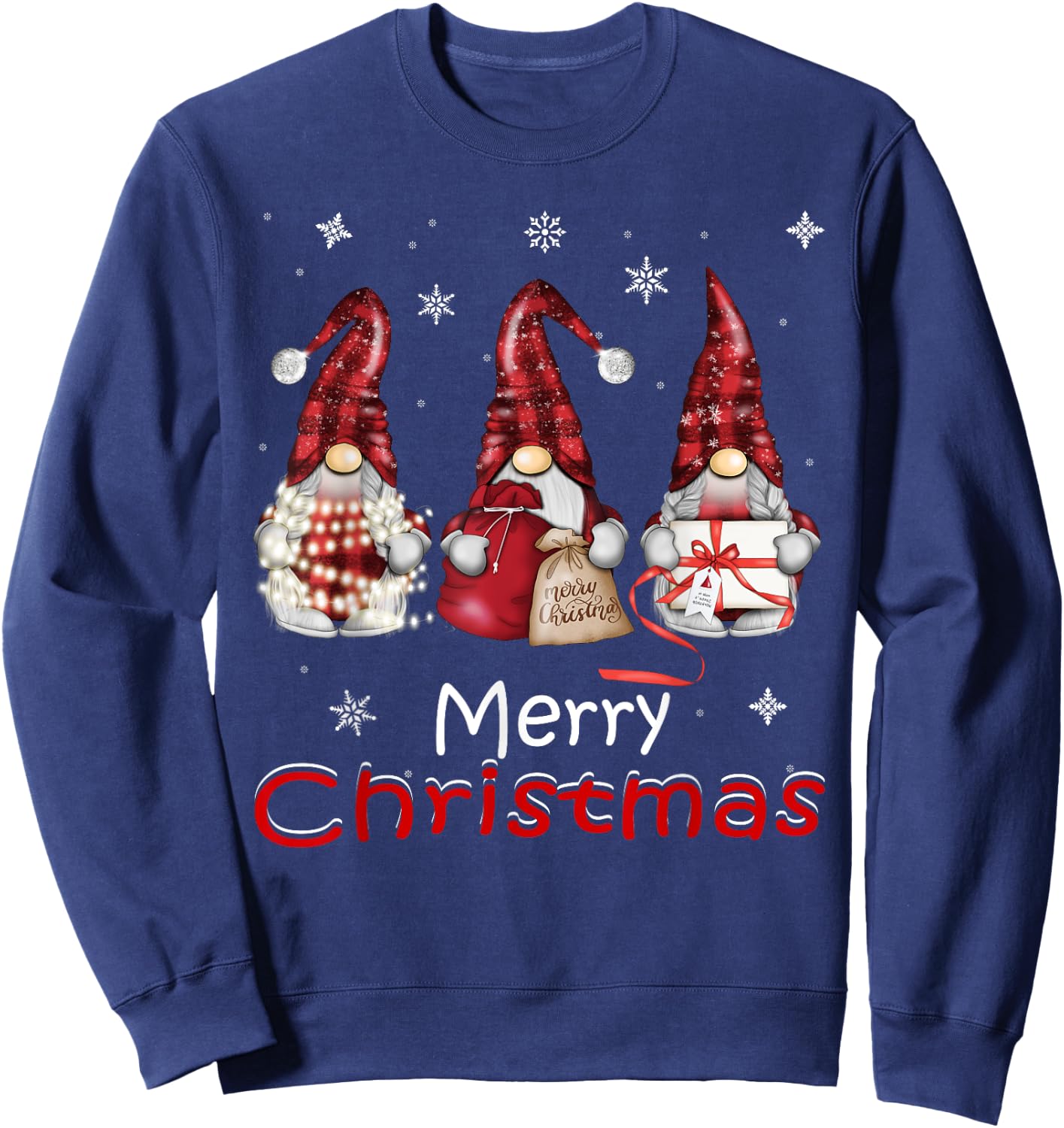 Gnome Gifts Funny Family Christmas Shirts Women 2024 Sweatshirt - Sweatshirt | Navy