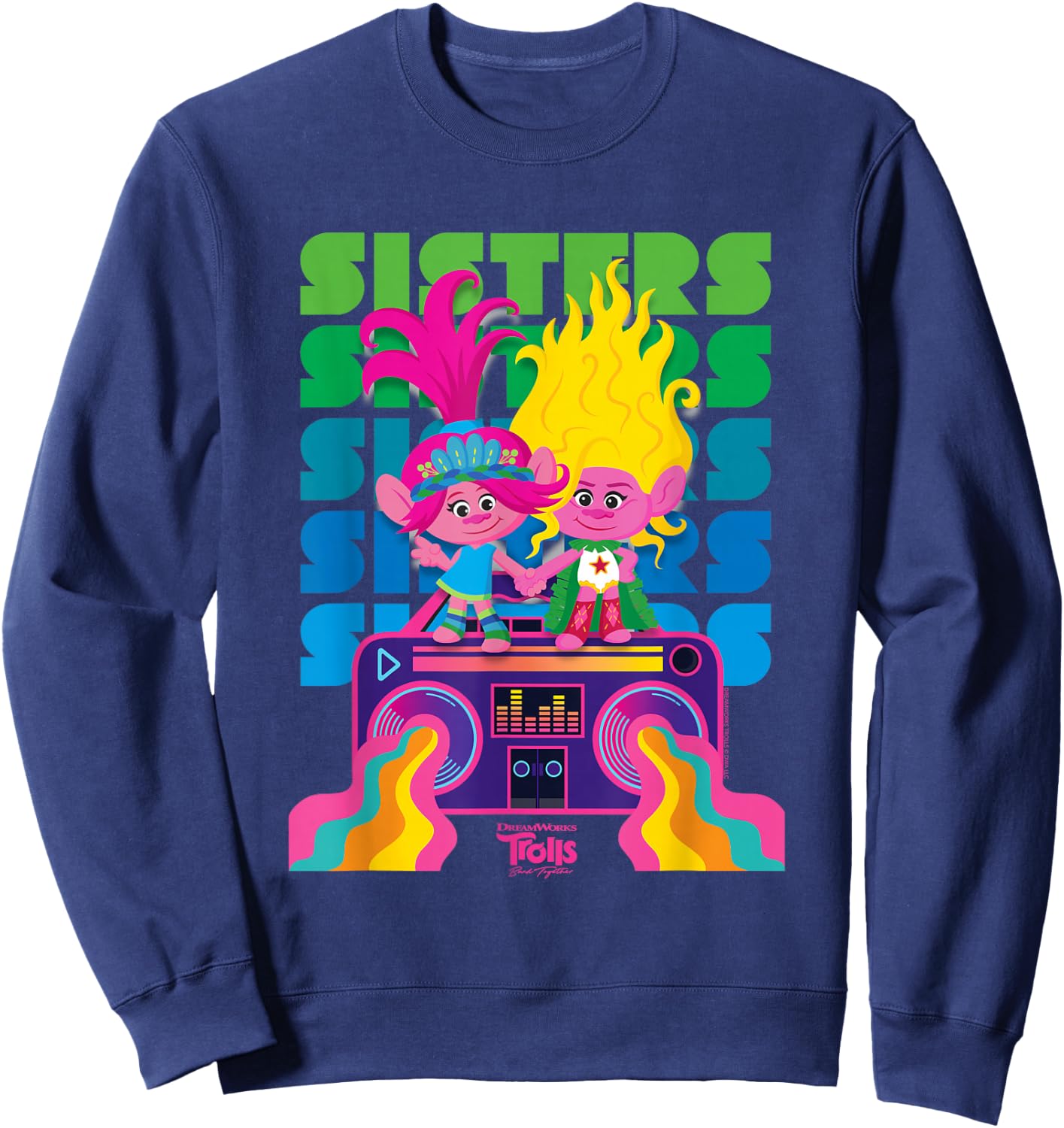 DreamWorks Trolls Band Together Poppy and Viva Sisters Sweatshirt - Sweatshirt | Navy