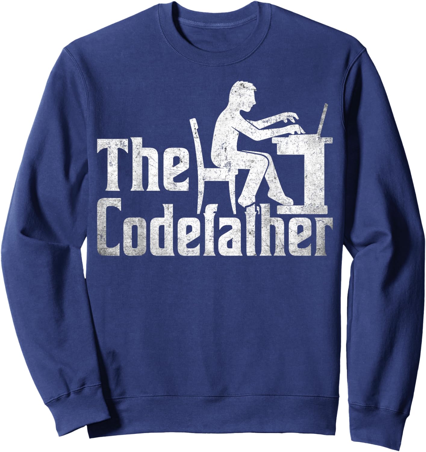 The Codefather - Vintage Funny Programmer Dad Computer Coder Sweatshirt - Sweatshirt | Navy