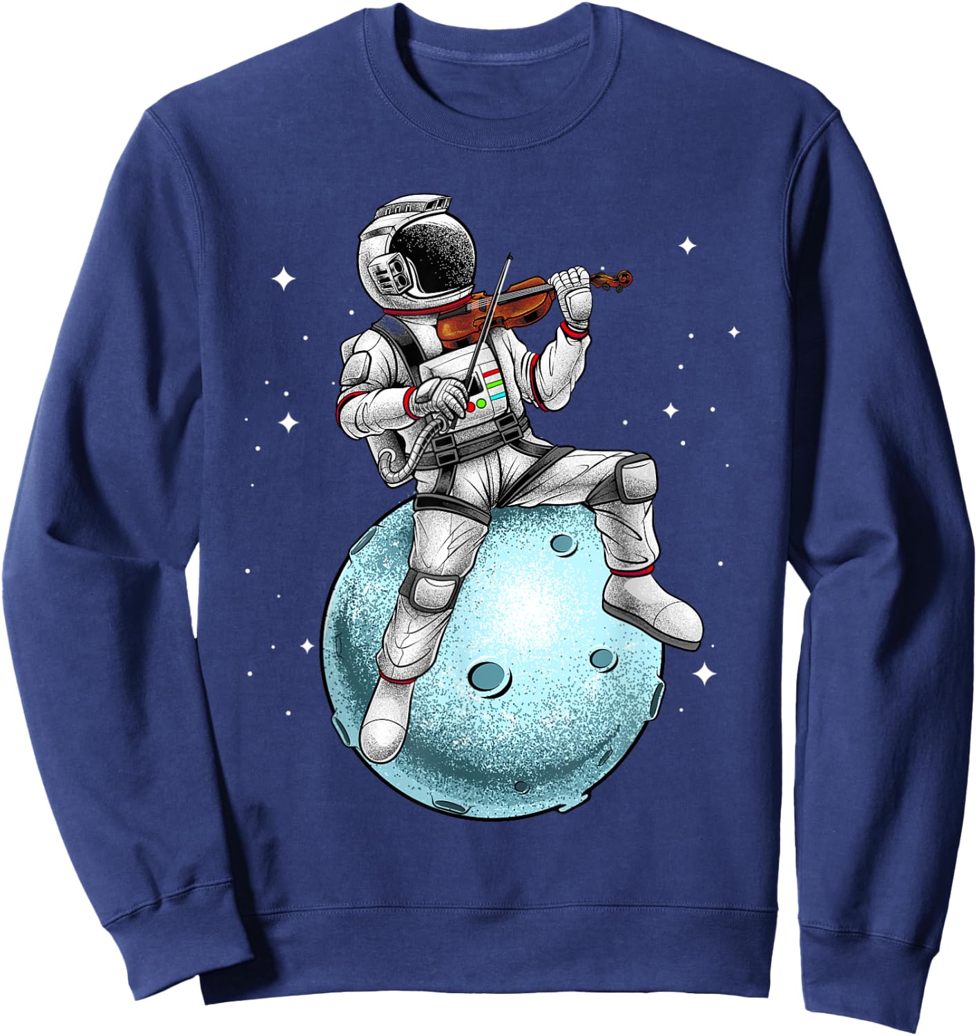 Cool Violin Player Women Astronaut Music Lover Viola Sweatshirt - Sweatshirt | Navy