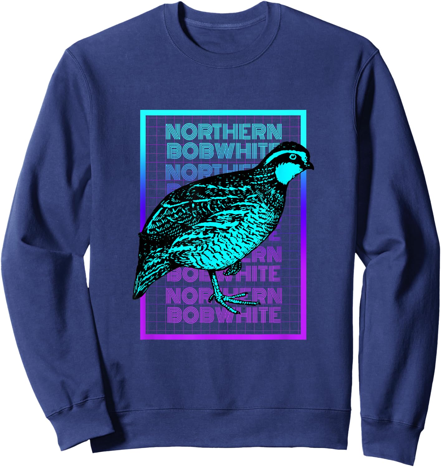 Northern Bobwhite Bird Vintage Retro Northern Bobwhite Sweatshirt - Sweatshirt | Navy