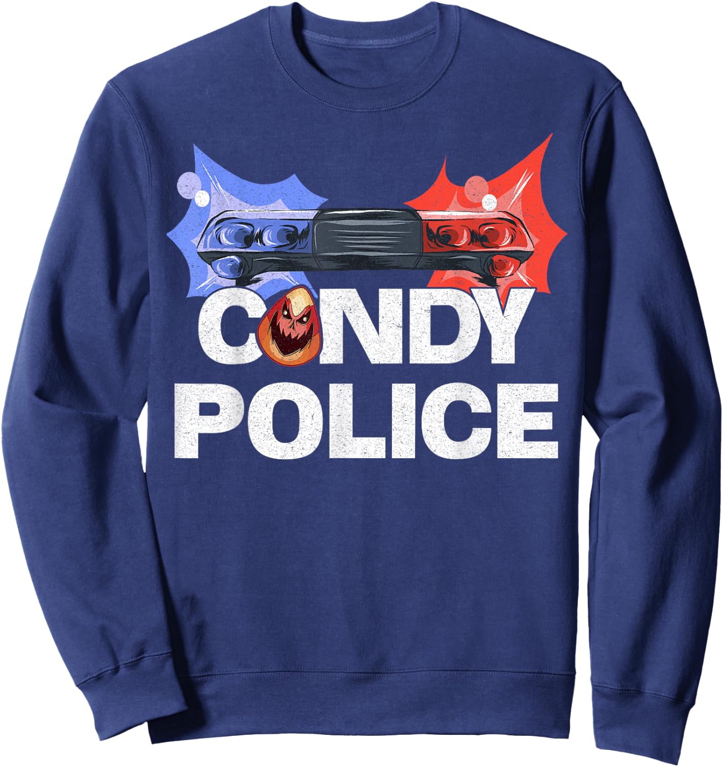 Funny Halloween Gifts Candy Police Costume Sweatshirt - Sweatshirt | Navy