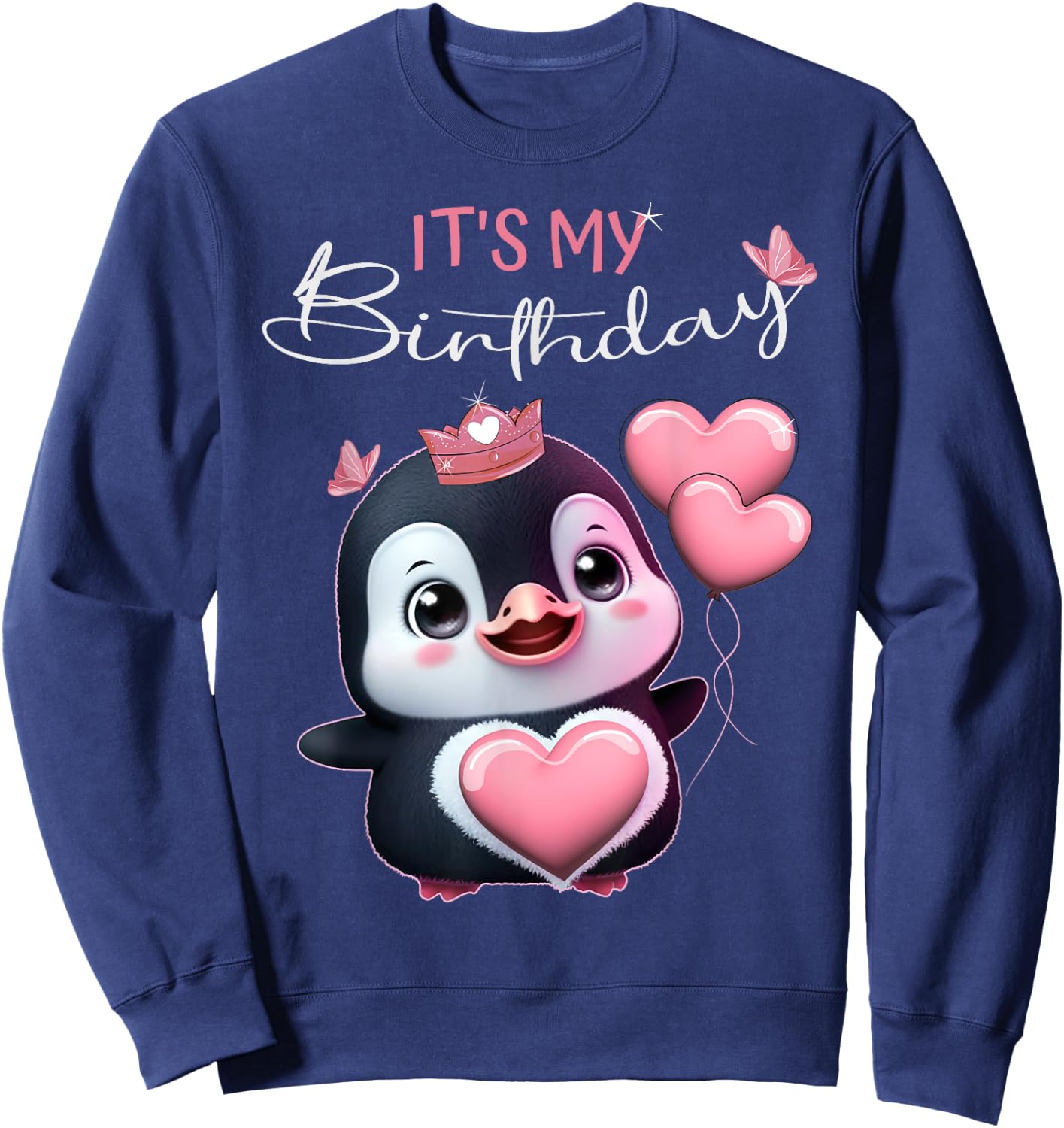 Birthday Shirt Penguin - It’s my Birthday and Girl Sweatshirt - Sweatshirt | Navy