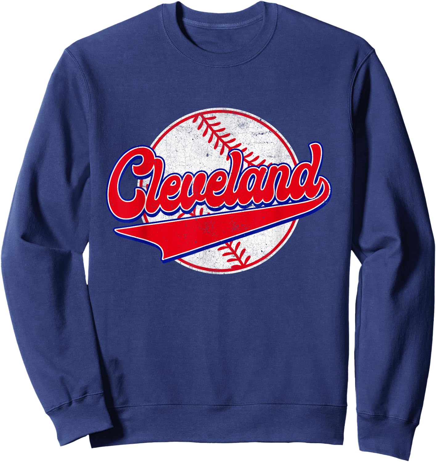 Cleveland Cityscape Vintage Baseball Men Women Kids Sweatshirt - Sweatshirt | Navy