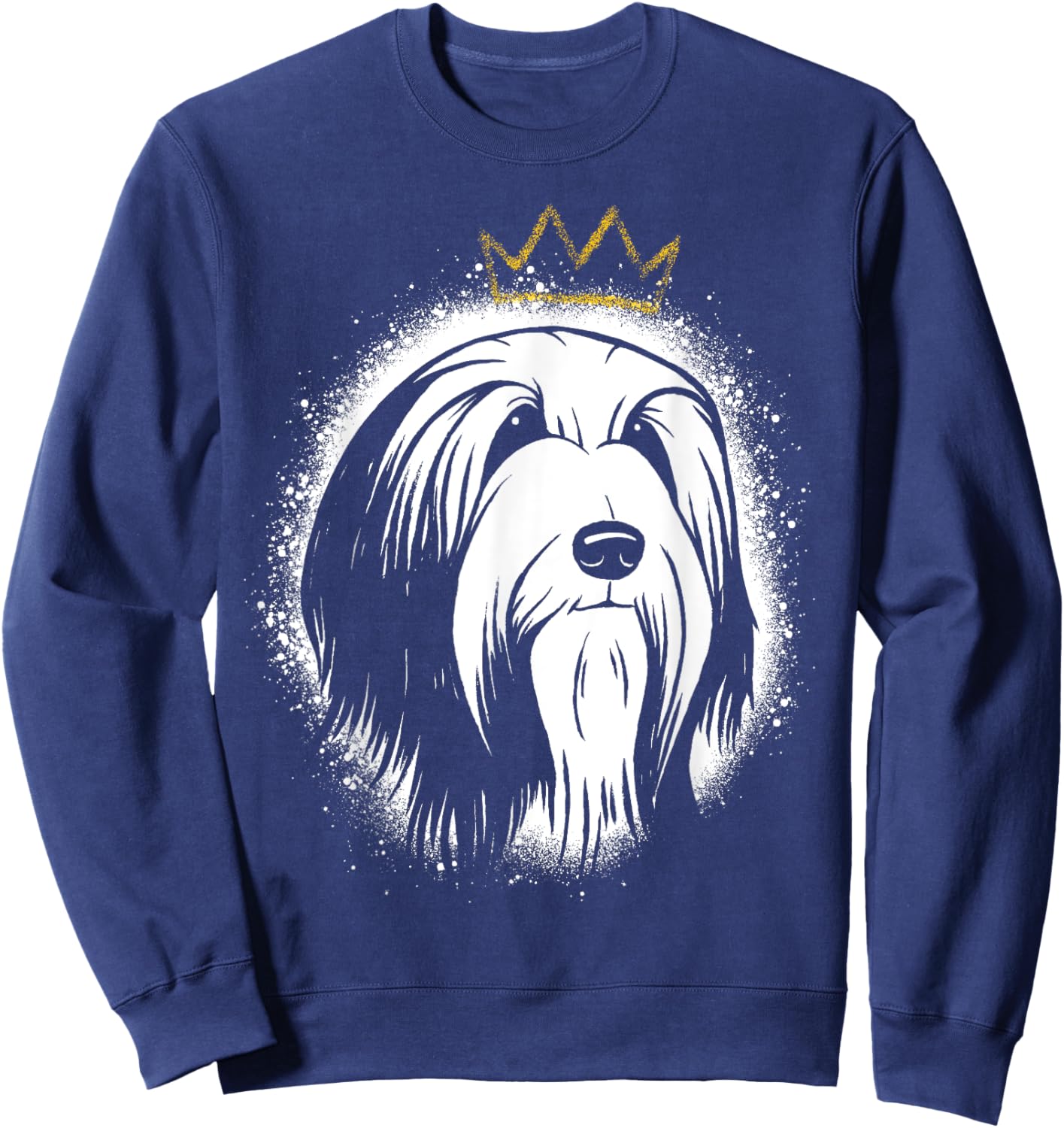 Bearded Collie with Crown Sweatshirt - Sweatshirt | Navy