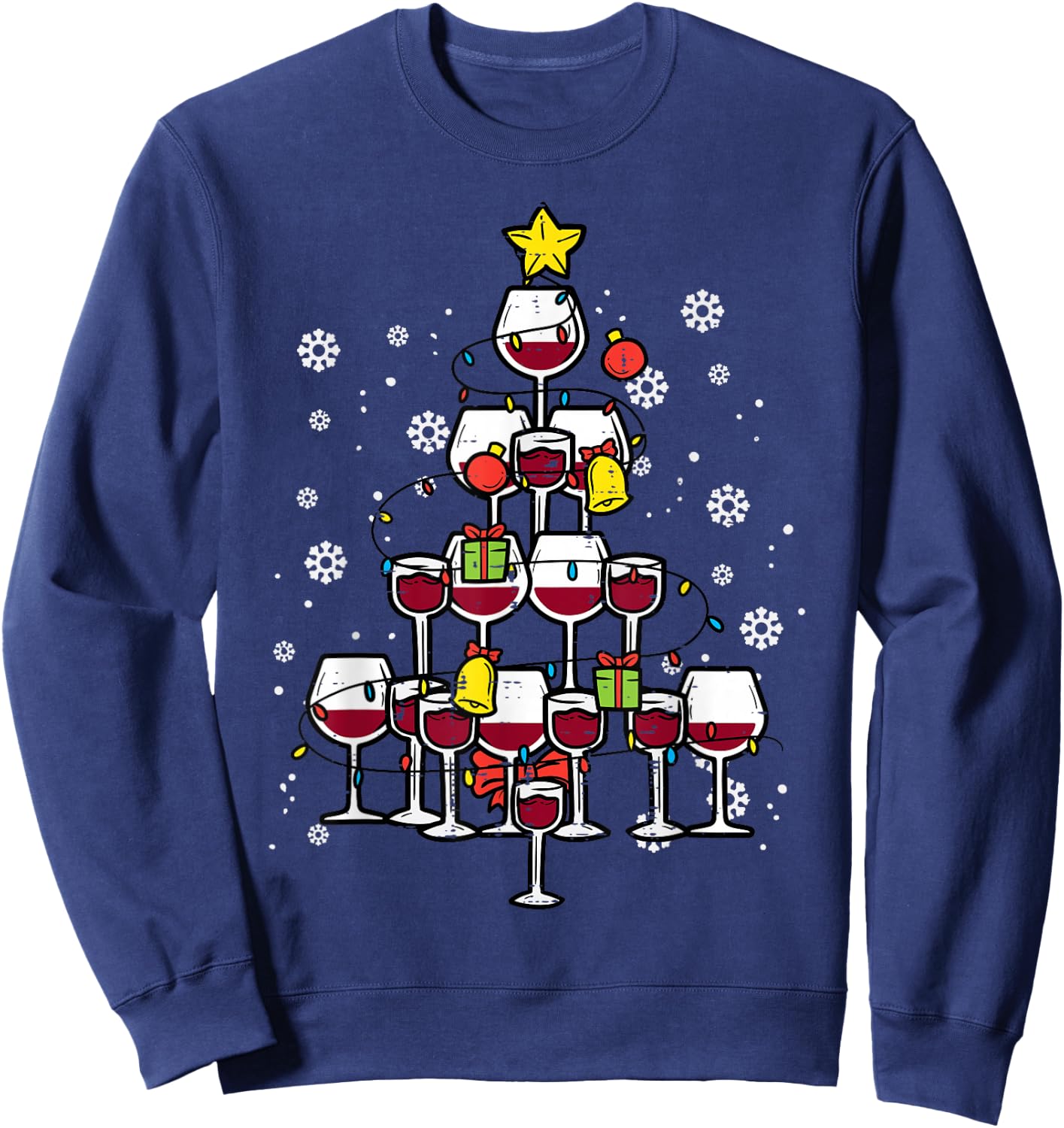 Christmas Tree Funny Winter Xmas Women Men Adult Sweatshirt - Sweatshirt | Navy