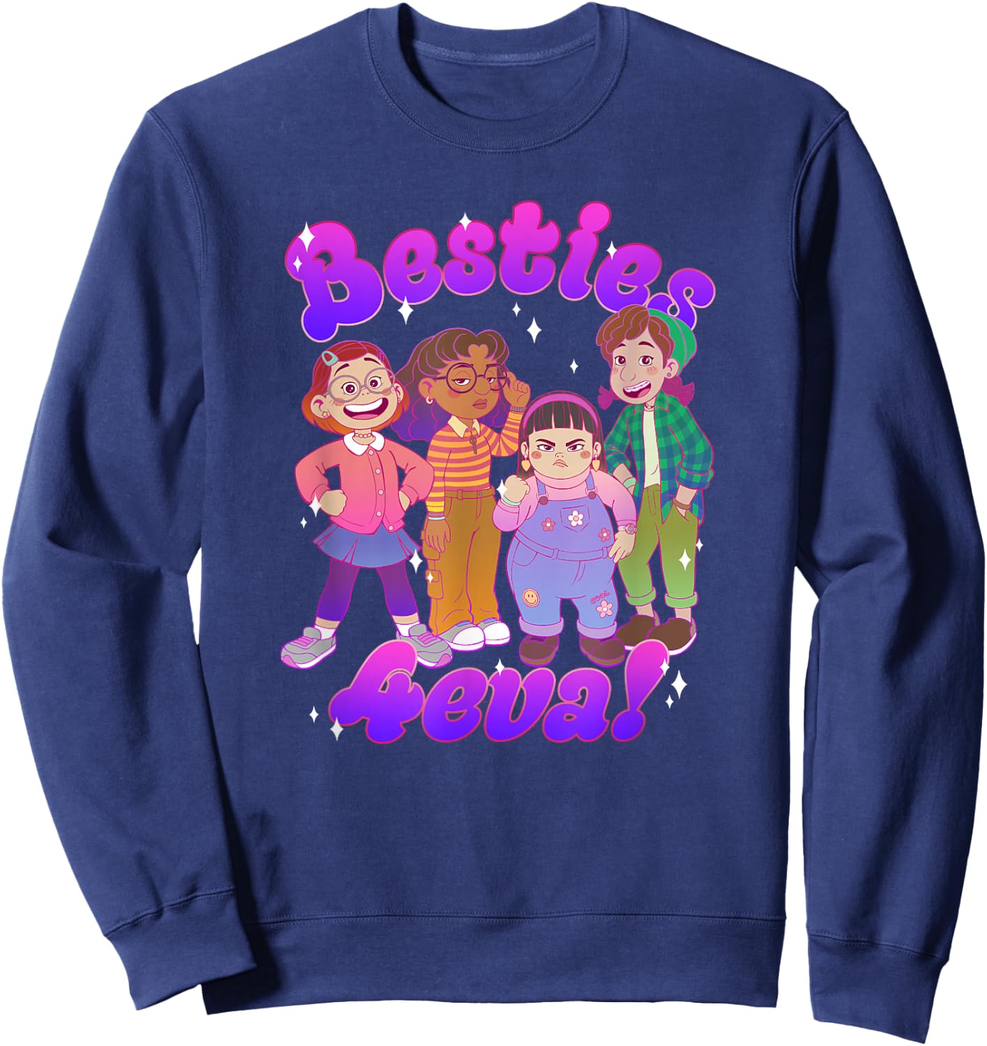 Disney Pixar Turning Red Group Shot Besties 4eva Sweatshirt - Sweatshirt | Navy
