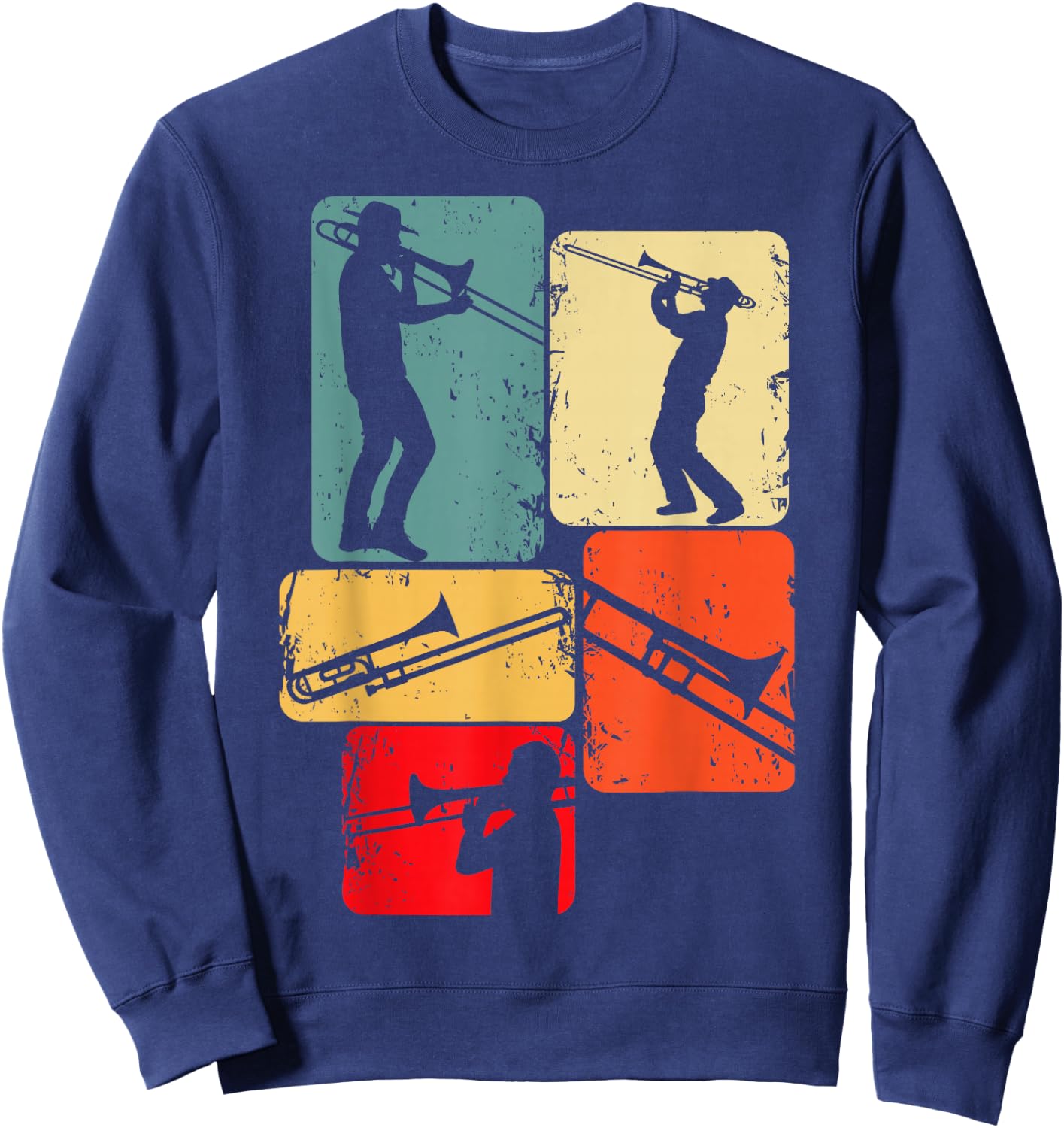 Trombone Trombonist Musician Jazz Boys Men Sweatshirt - Sweatshirt | Navy