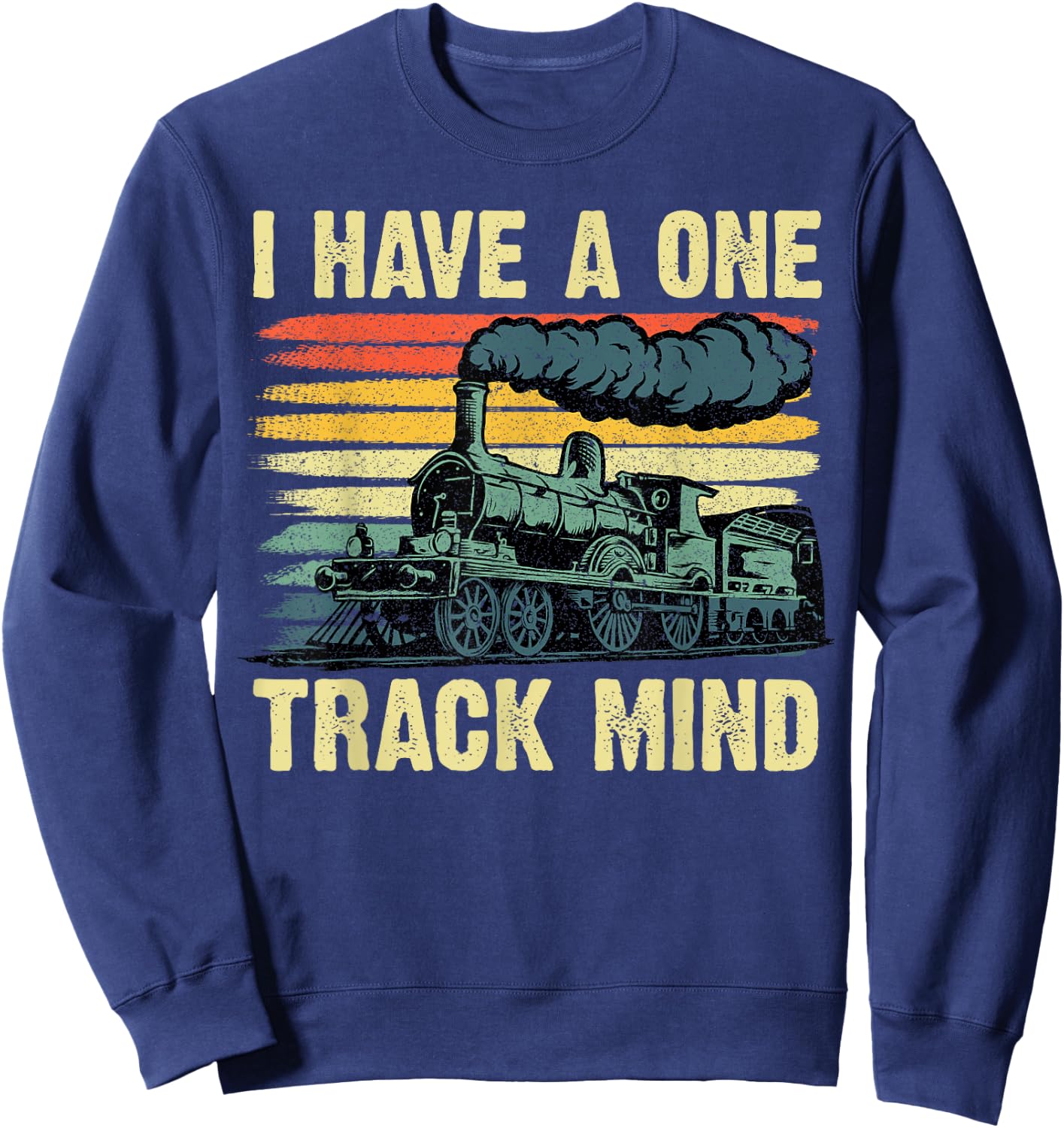 Funny Train Art Women Kids Toddlers Railroad Lovers Sweatshirt - Sweatshirt | Navy