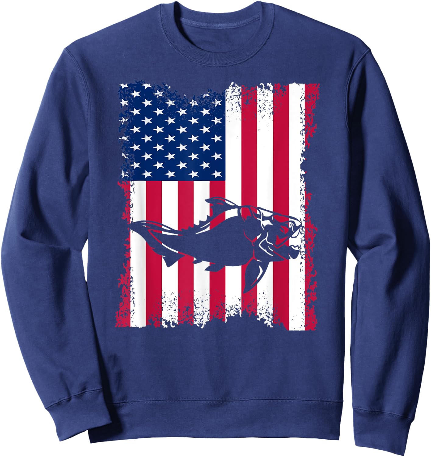 Dunkleosteus Lover Vintage US Flag Dunkleosteus Sweatshirt - Sweatshirt | Navy