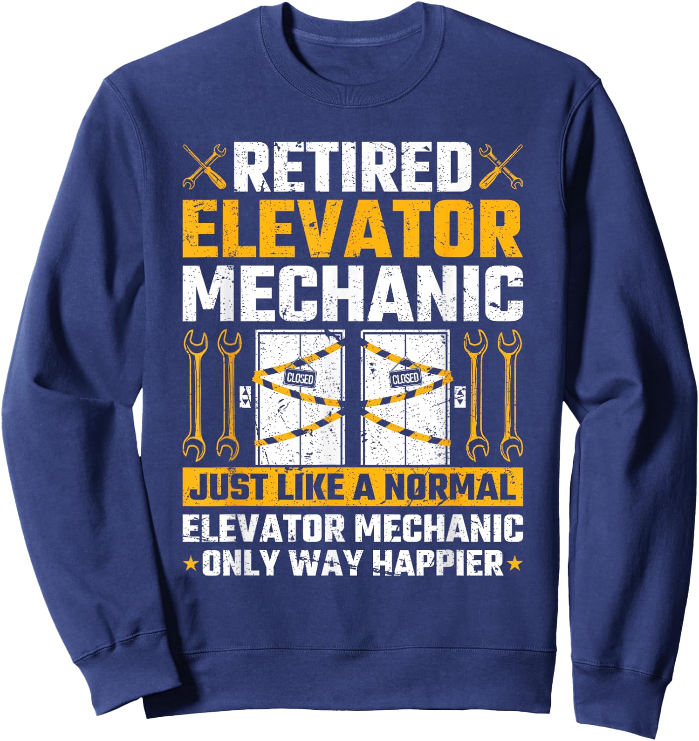 Retired Elevator Mechanic Elevator Technician Inspector Sweatshirt - Sweatshirt | Navy
