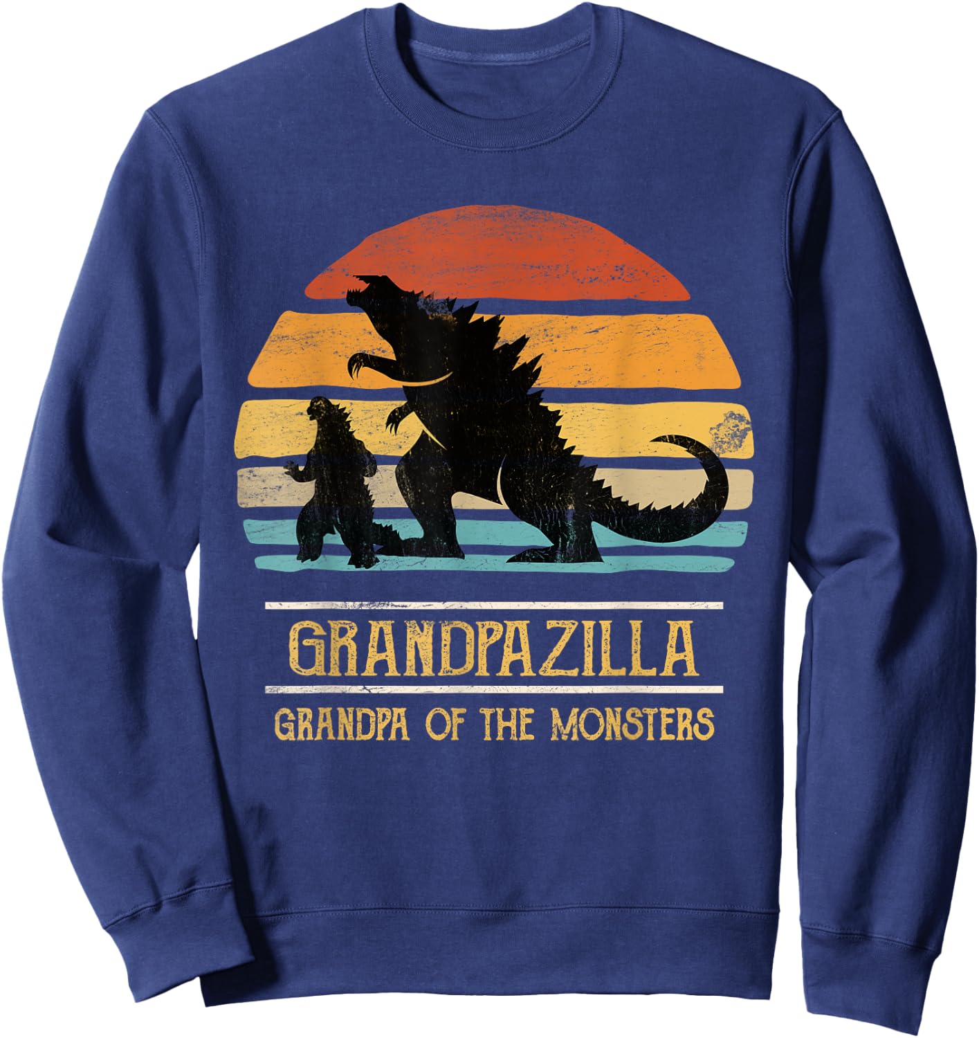 Grandpa Of Monsters Matching Family Birthday Halloween Sweatshirt - Sweatshirt | Navy