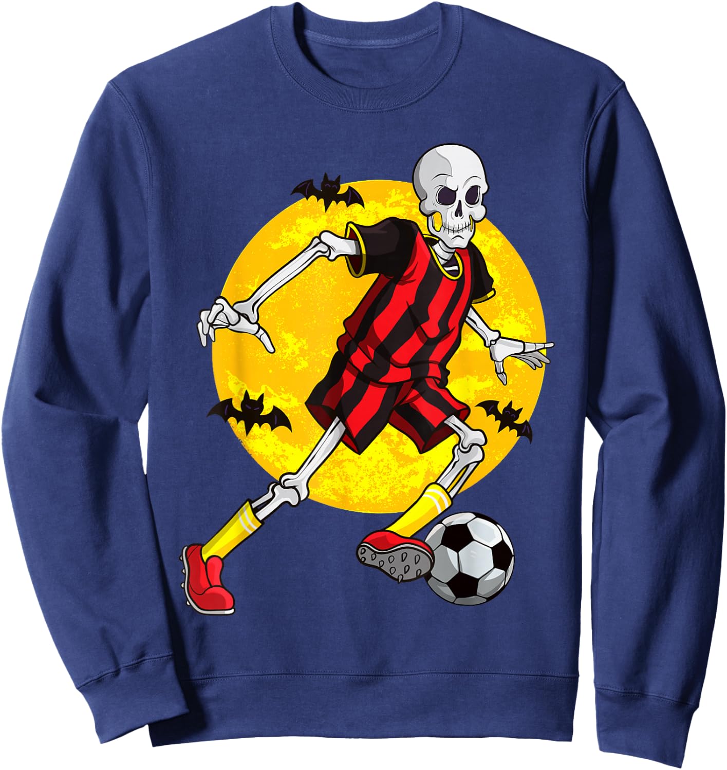 Soccer Skeleton Funny Halloween Costume Sports Player Fan Sweatshirt - Sweatshirt | Navy