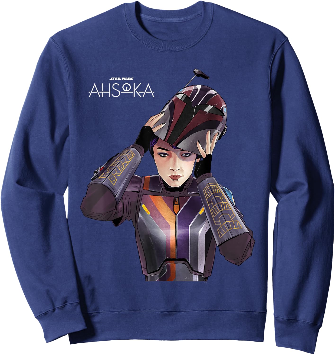 Star Wars Ahsoka Sabine Wren with Mandalorian Helmet Disney+ Sweatshirt - Sweatshirt | Navy
