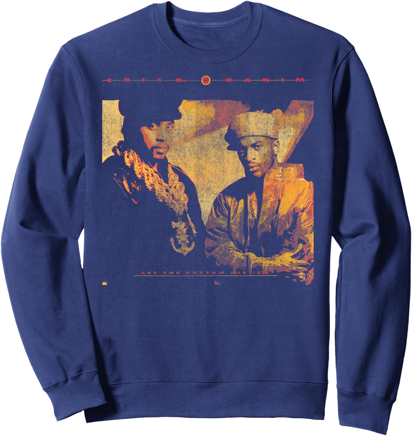 Eric B & Rakim – Let The Rhythm Portrait On Navy Sweatshirt - Sweatshirt | Navy